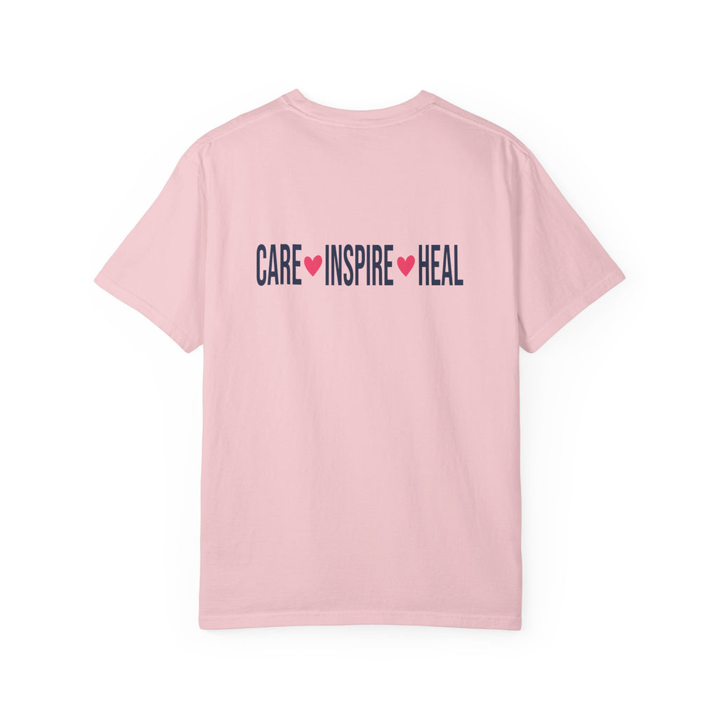 Nurse Graphic T-Shirt — "NURSE" Front + Care • Inspire • Heal Back