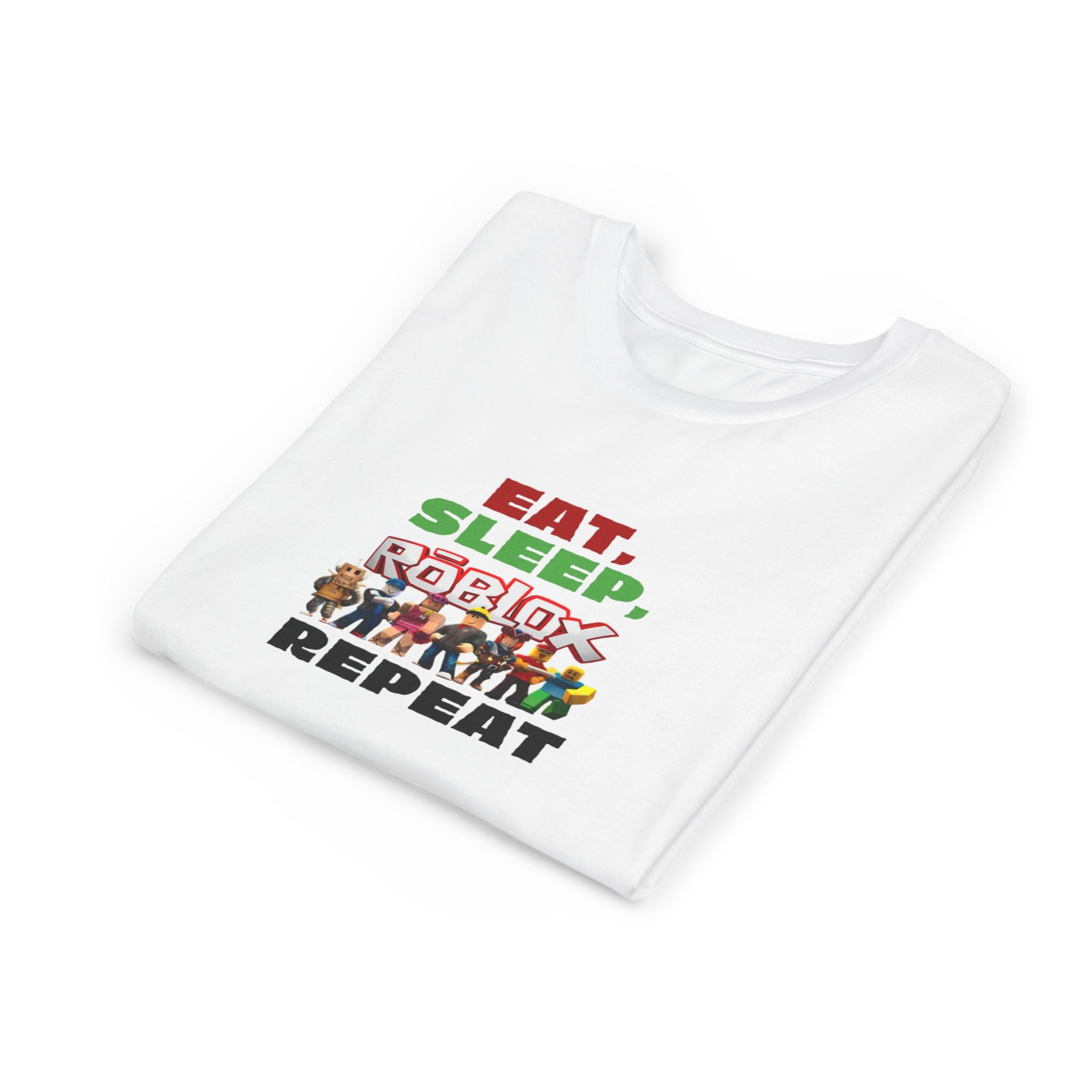 Eat Sleep Roblox Repeat Youth Tee | Kids Gaming Shirt