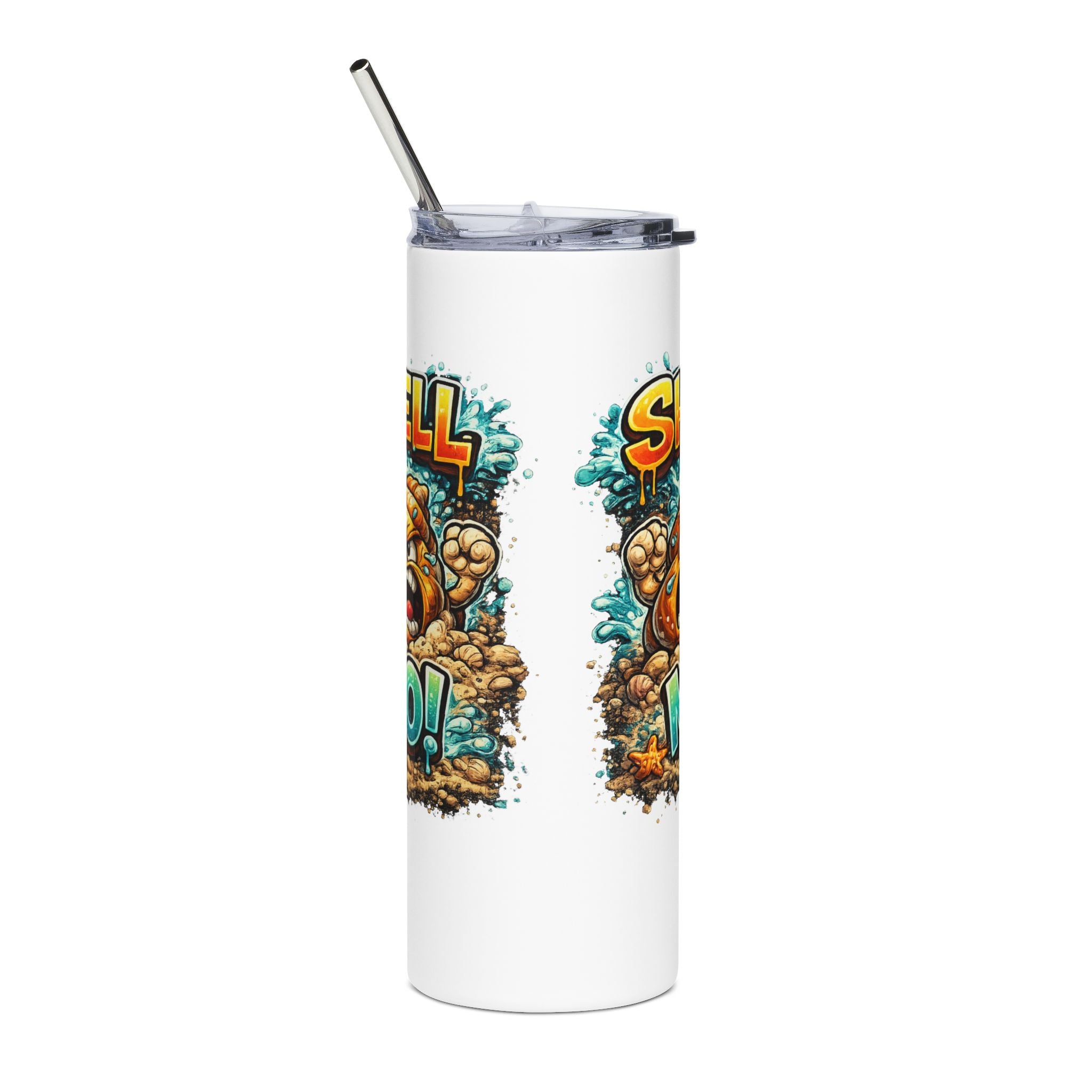 Shell No! Tumbler | Angry Seashell Illustration, 20oz Stainless Steel