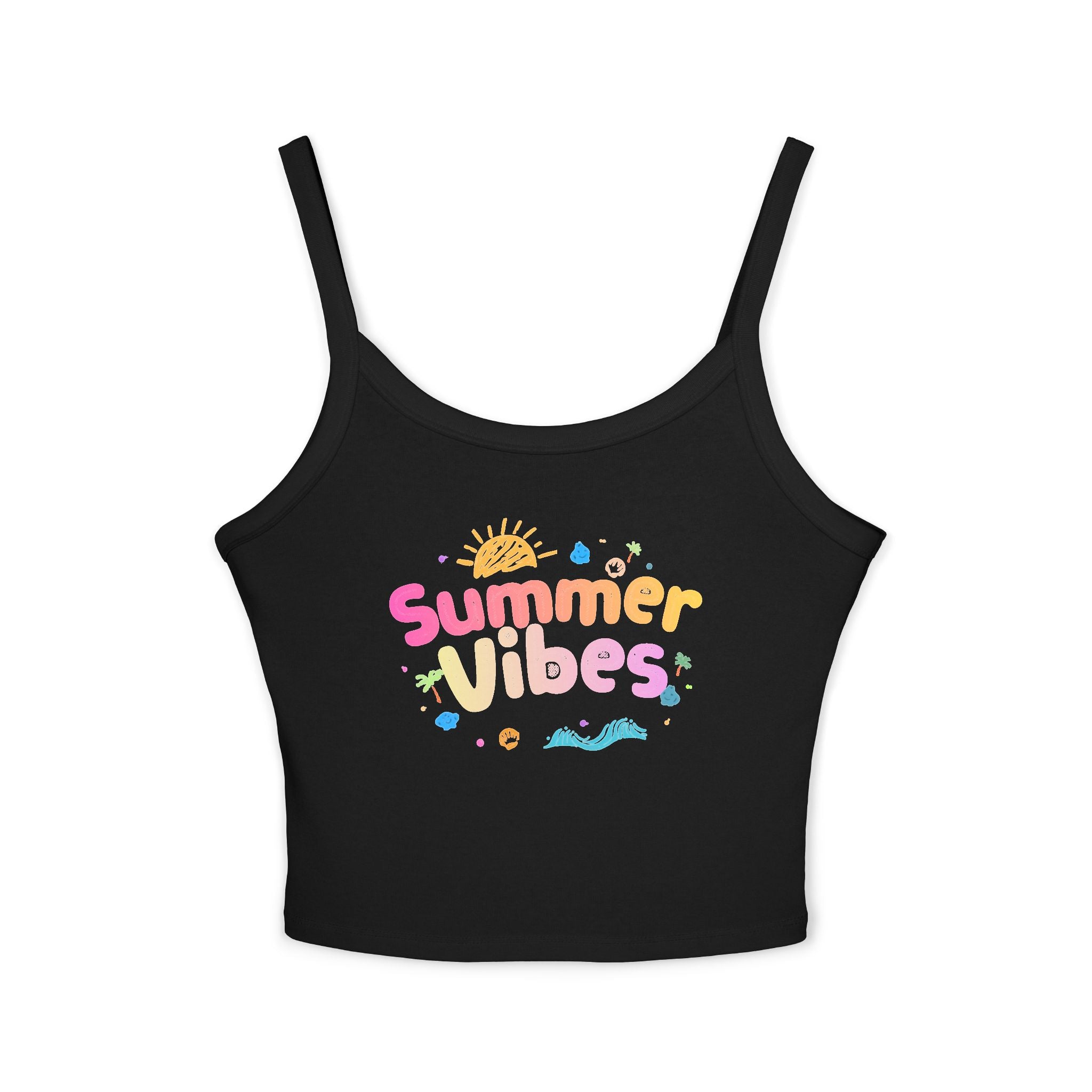 Summer Vibes graphic tank top | Spaghetti strap crop