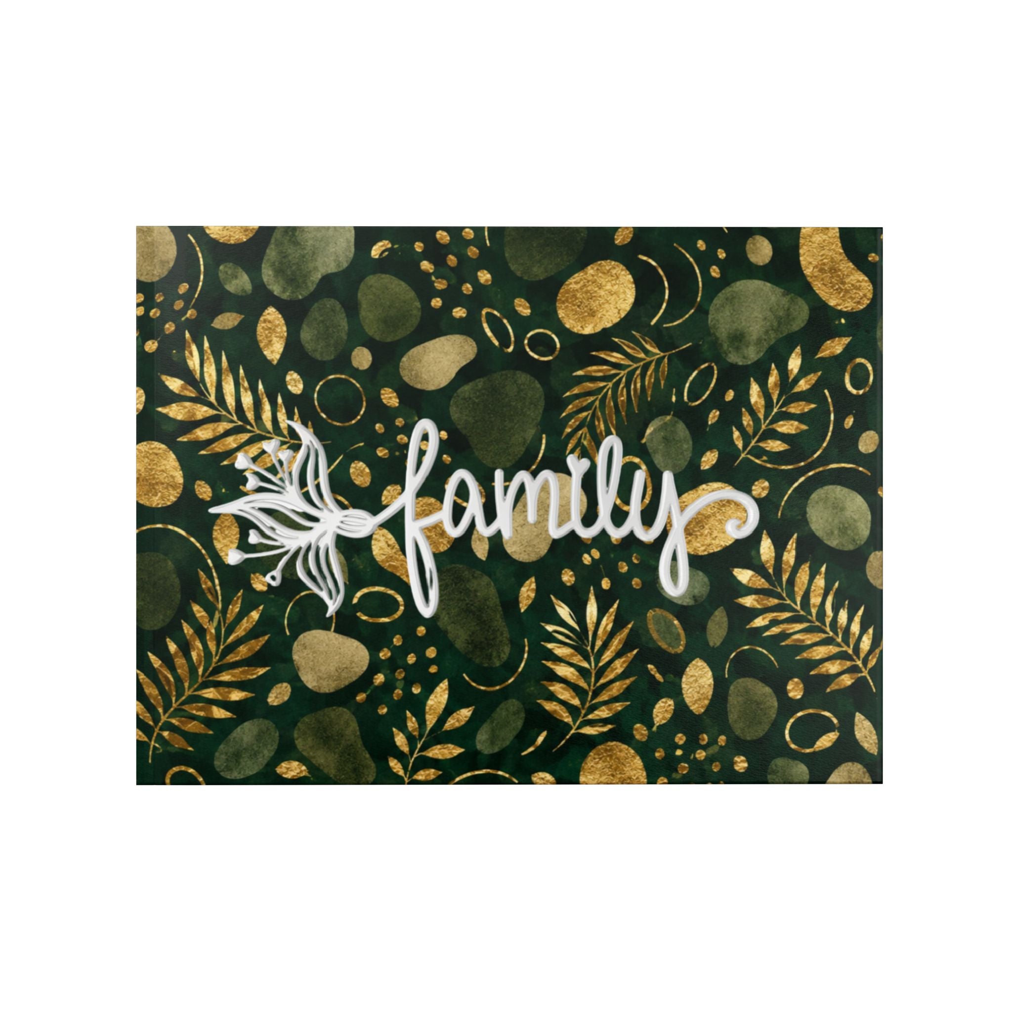 Green and Gold Leaf Pattern Hardcover Photo Book | Botanical Abstract Art