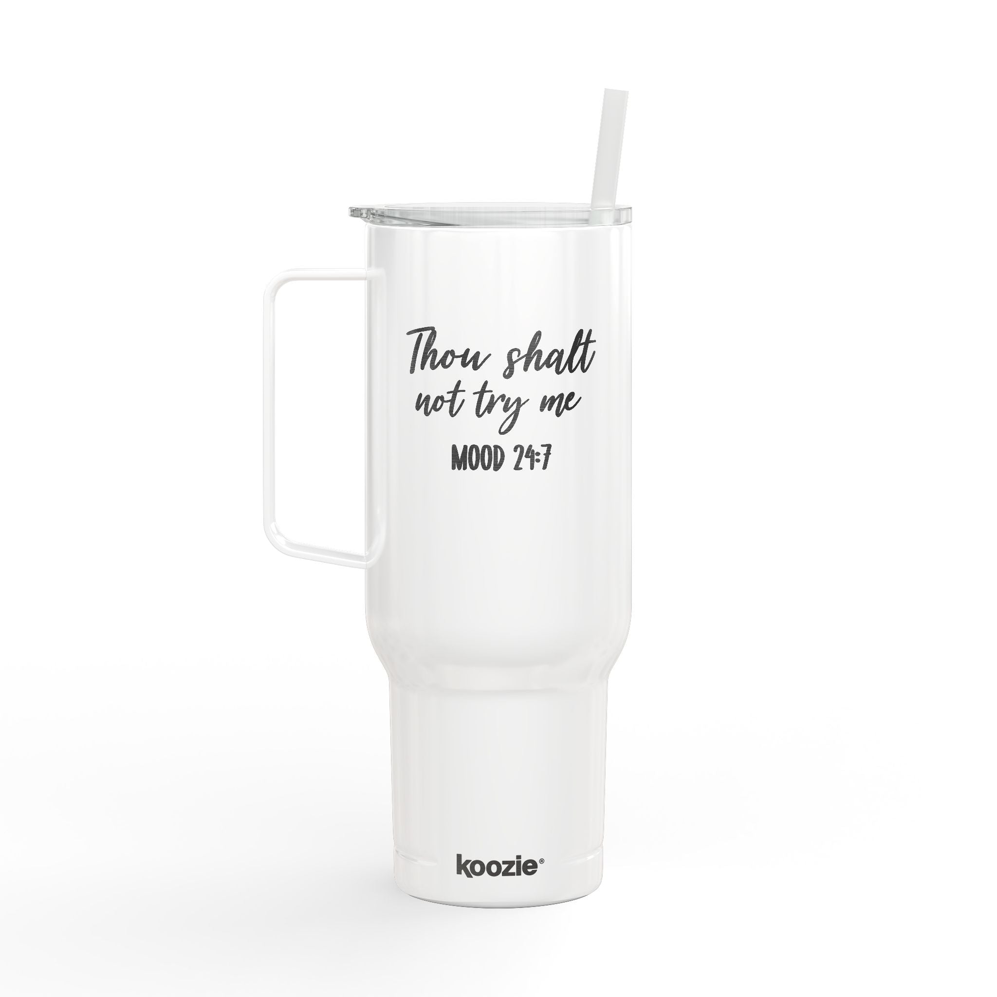 Thou Shalt Not Try Me Tumbler | 40oz Engraved Insulated Tumbler with Lid