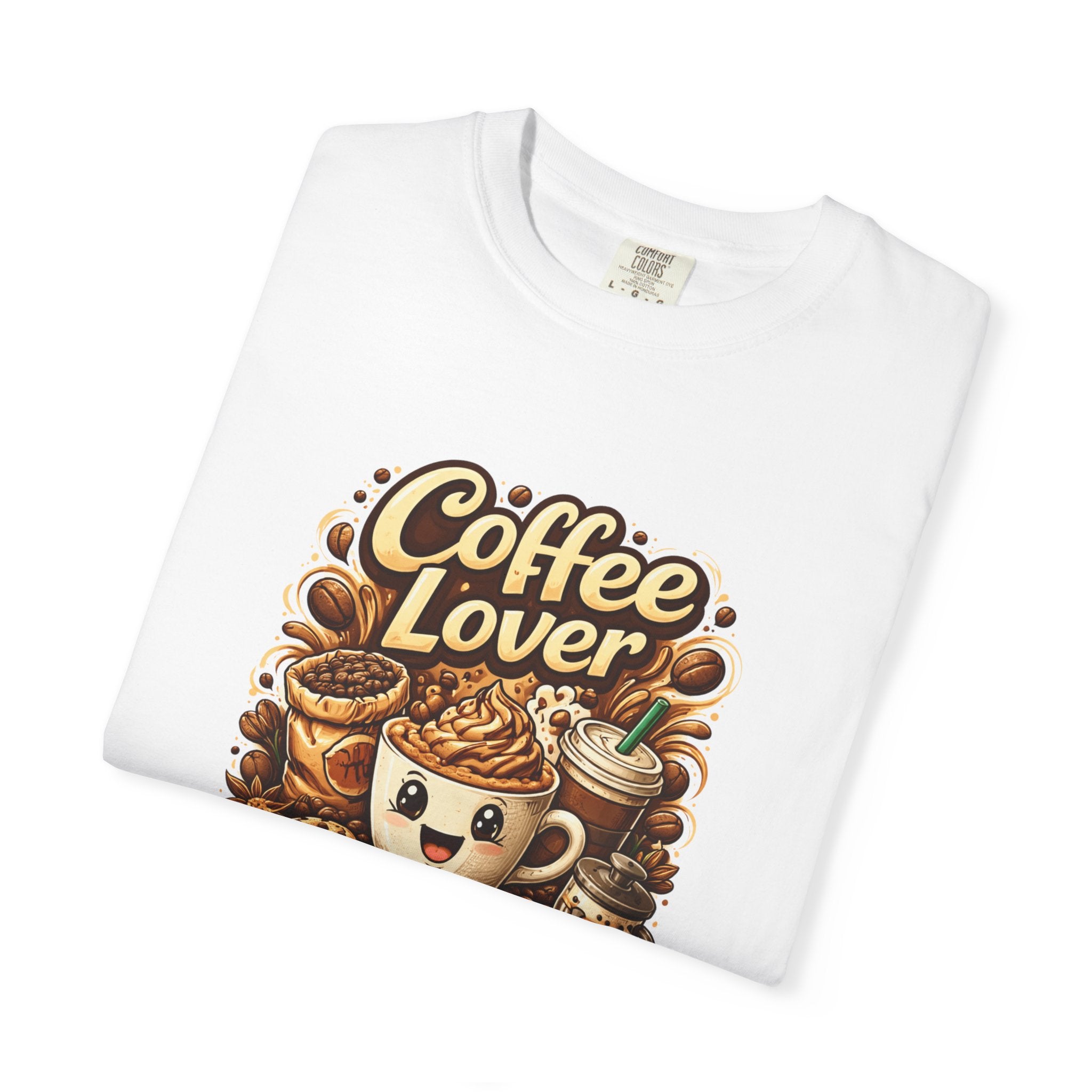 Coffee Lover latte art Coffee Lover T-shirt | Cute coffee cup illustration, beans