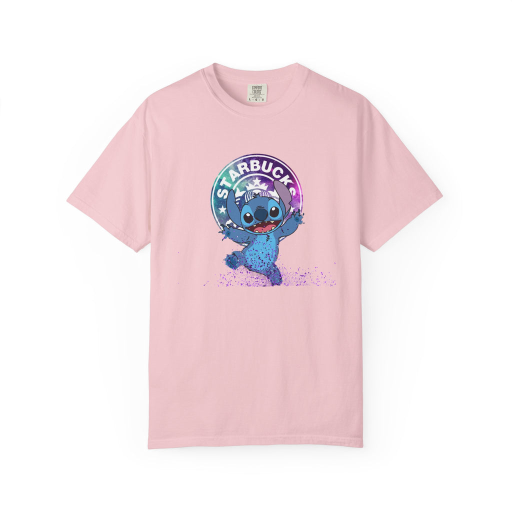 Stitch Coffee Logo Tee — Cute 'Starbucks' Inspired Cartoon T-Shirt