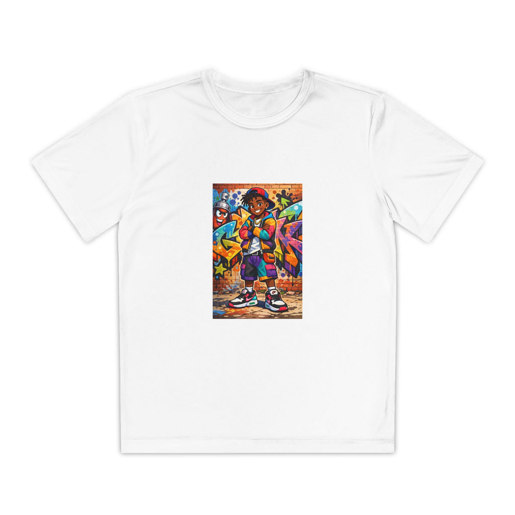 Colorful Hip Hop Kid Illustration Tee | Youth Competitor Shirt