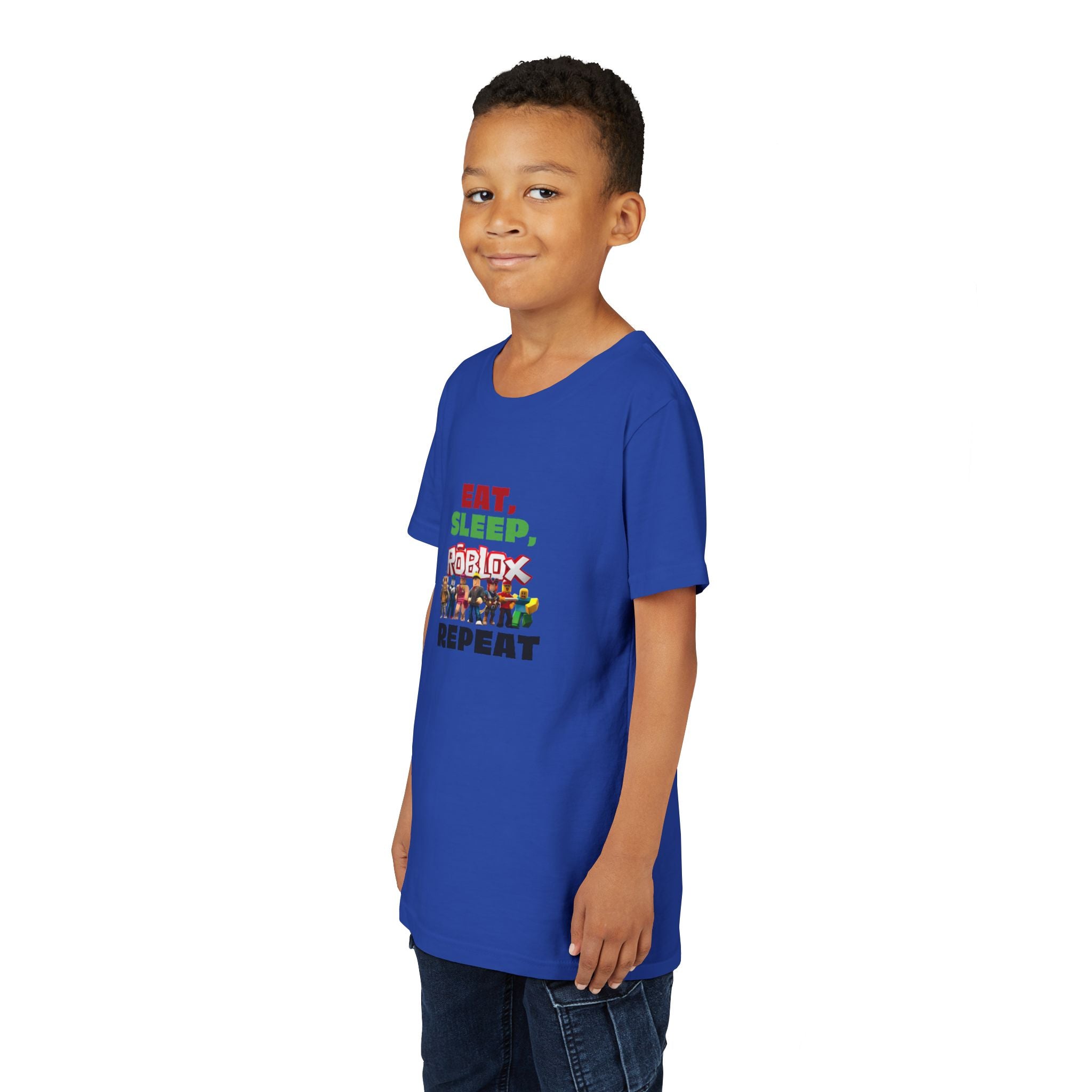 Eat Sleep Roblox Repeat Youth Tee | Kids Gaming Shirt