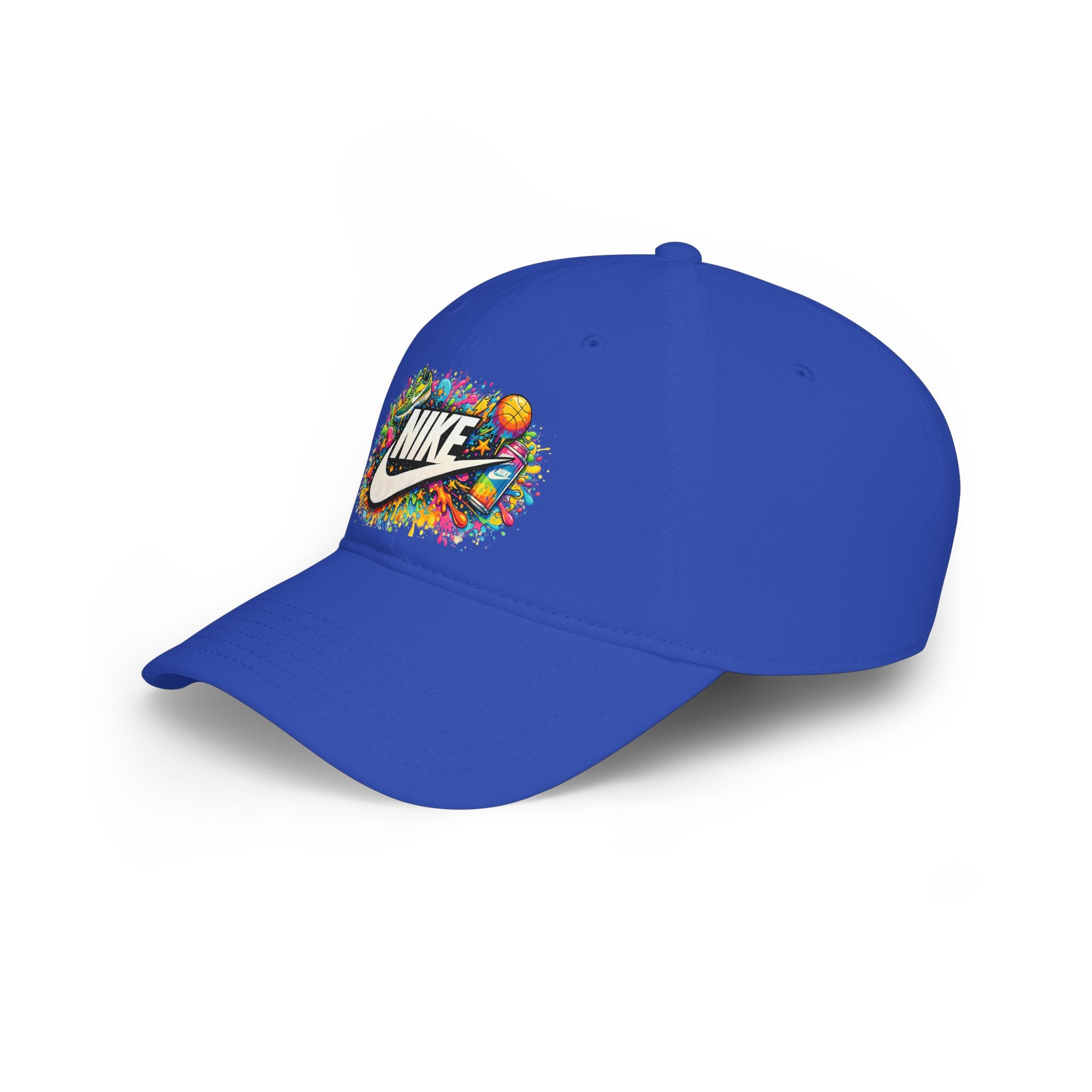 Paint Splatter Low Profile Baseball Cap — Colorful Nike Logo Splash