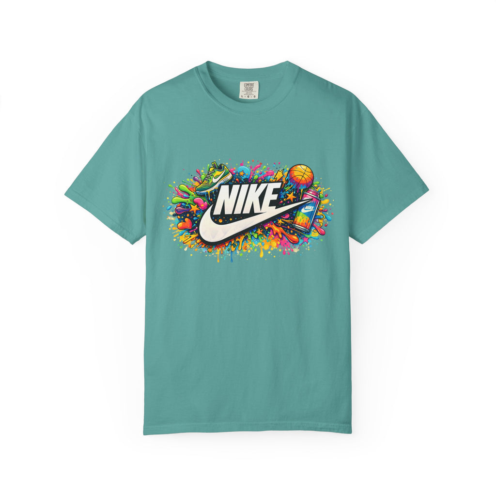 Basketball Swoosh Paint Splash T-Shirt — Colorful Sports Logo Graphic