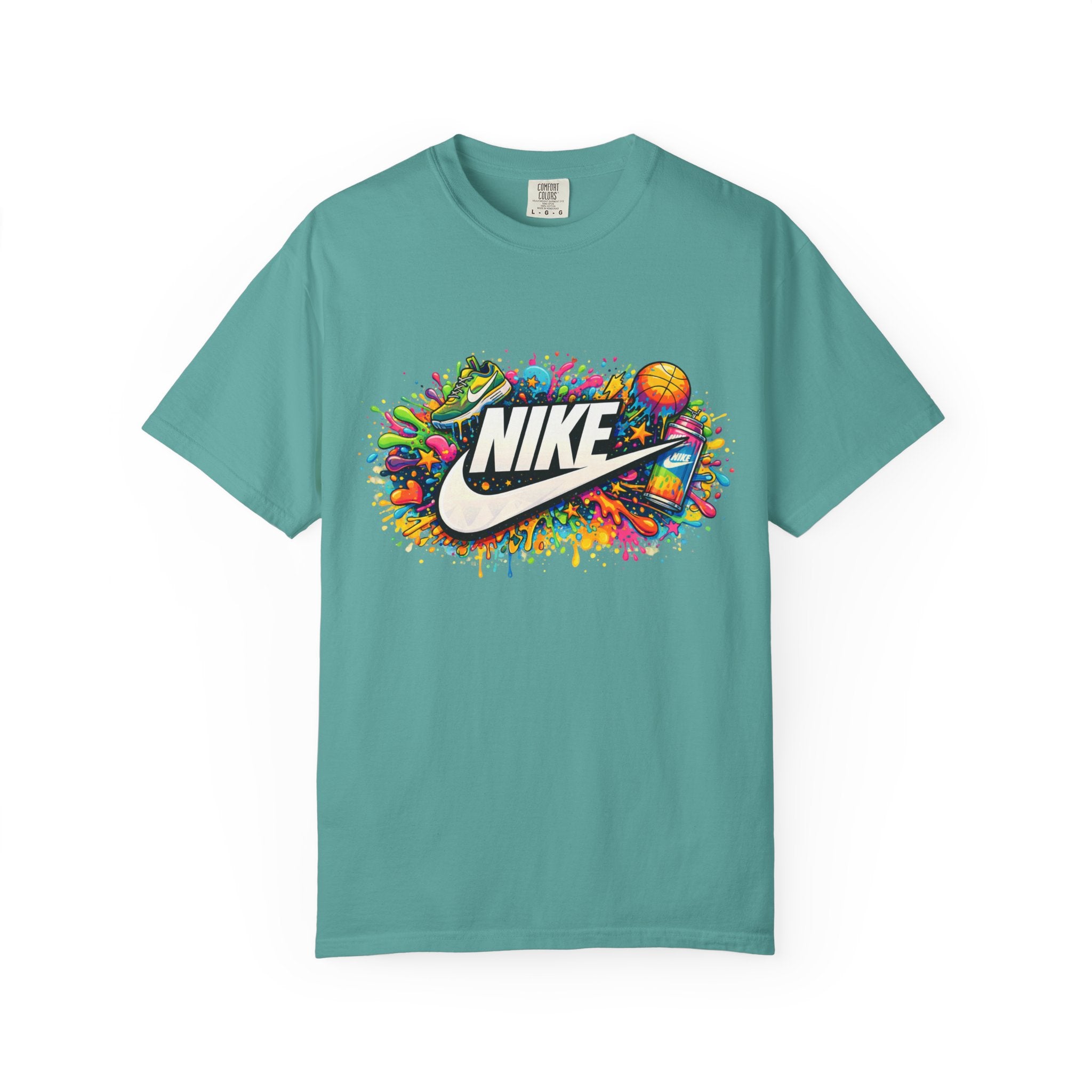 Basketball Swoosh Paint Splash T-Shirt — Colorful Sports Logo Graphic