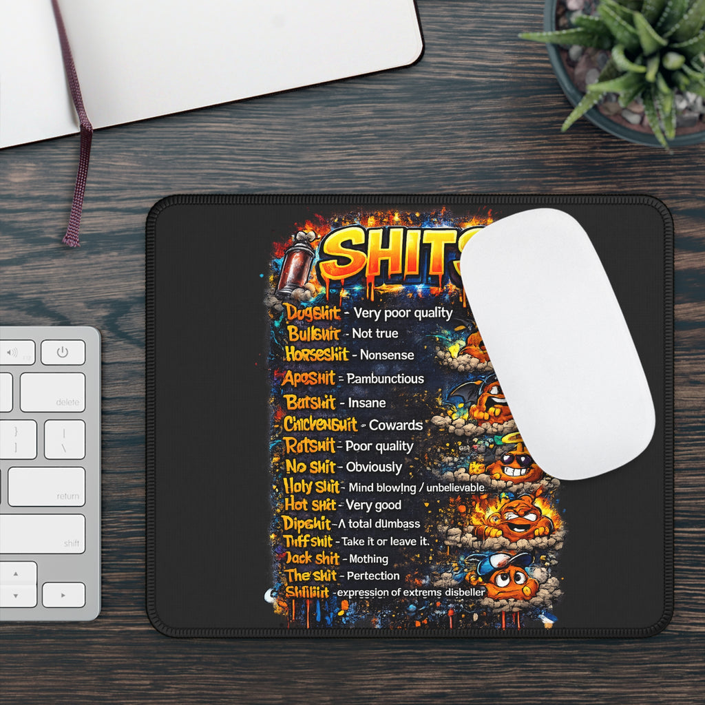 Shits Definition Chart Gaming Mouse Pad | Funny Profanity Typography