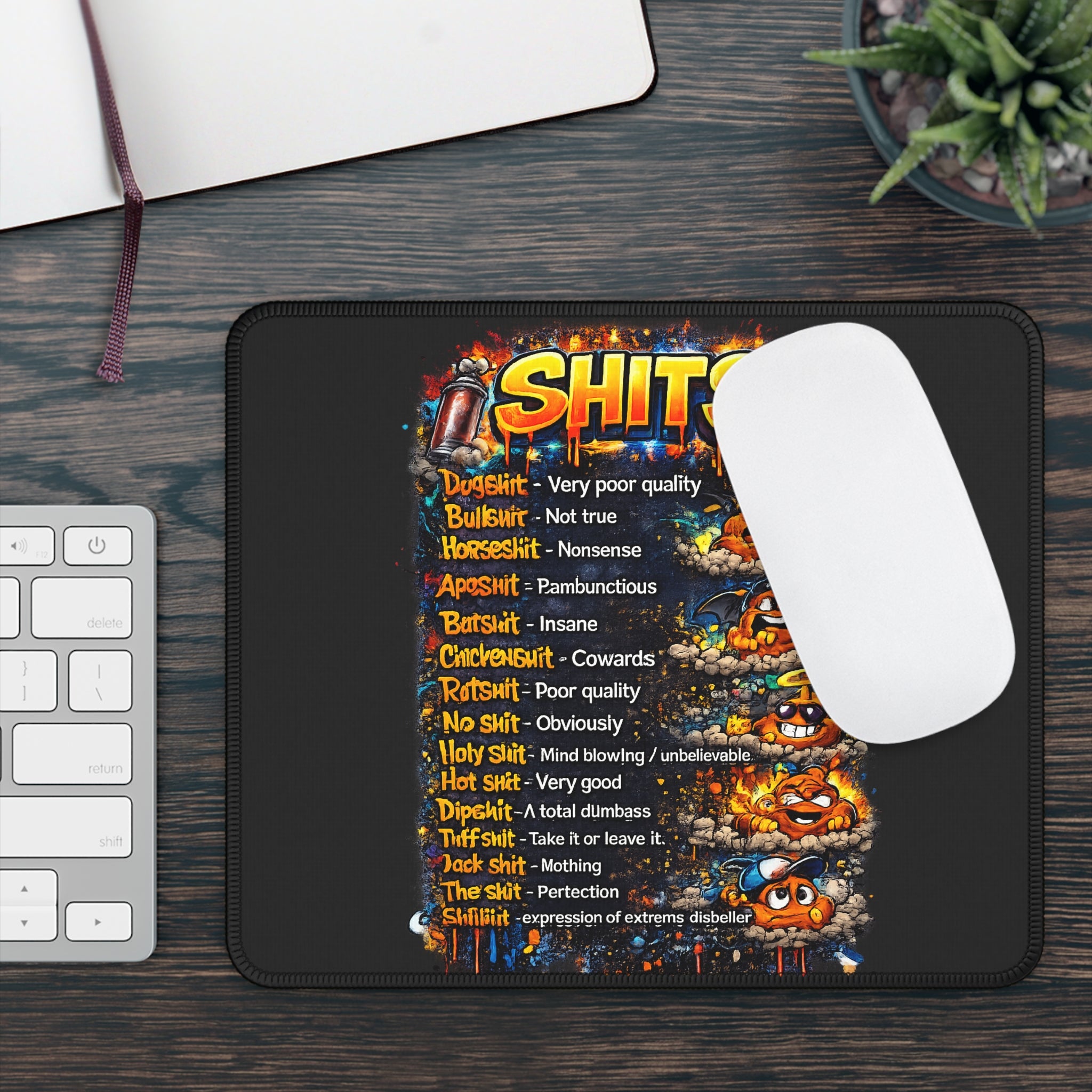 Shits Definition Chart Gaming Mouse Pad | Funny Profanity Typography