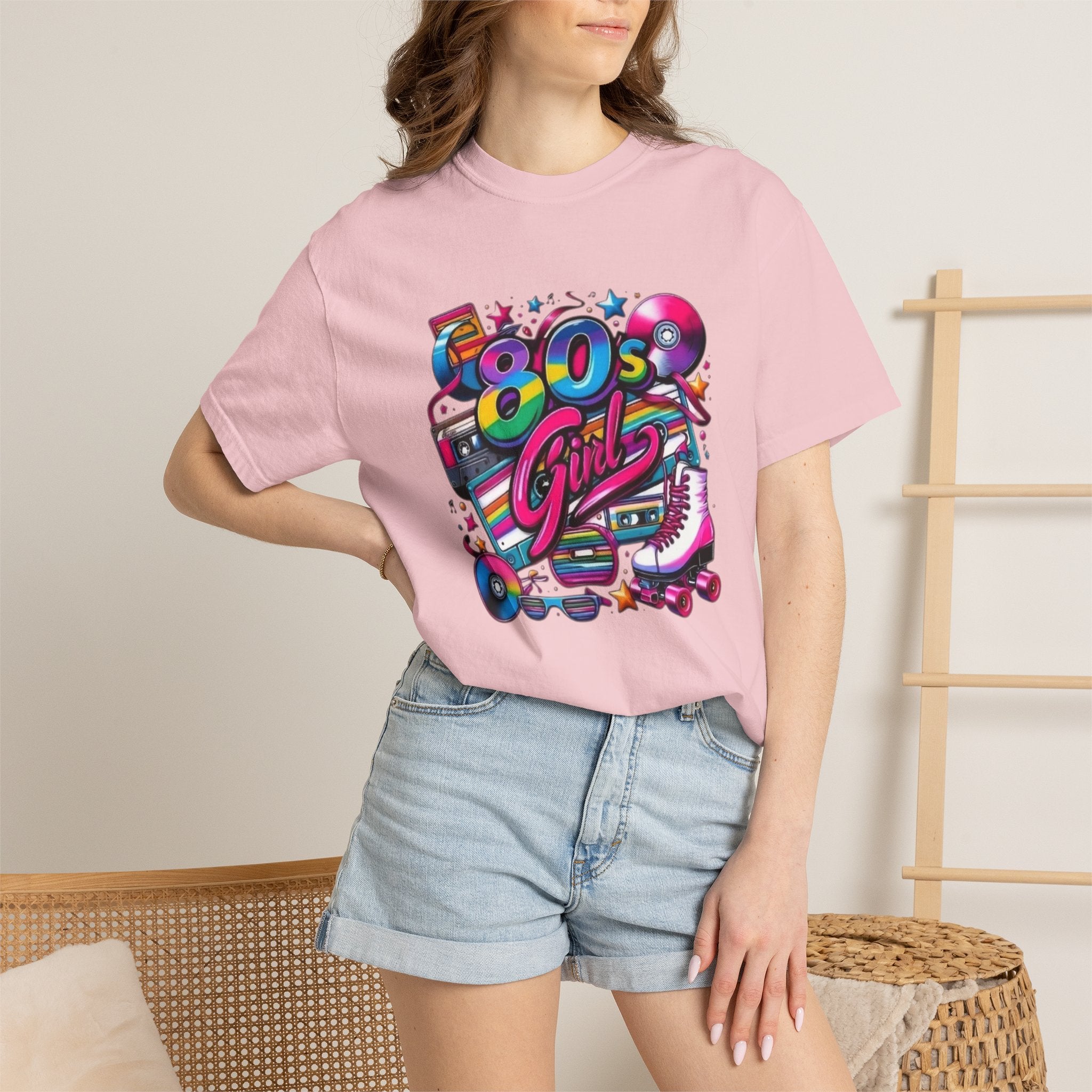 80s Girl Retro Neon Cassette Skate T-Shirt