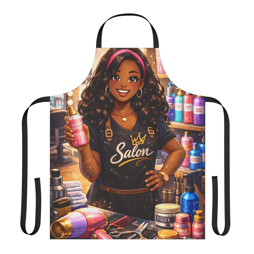 Salon Girl Illustration Apron | Hairdresser Salon Art Apron