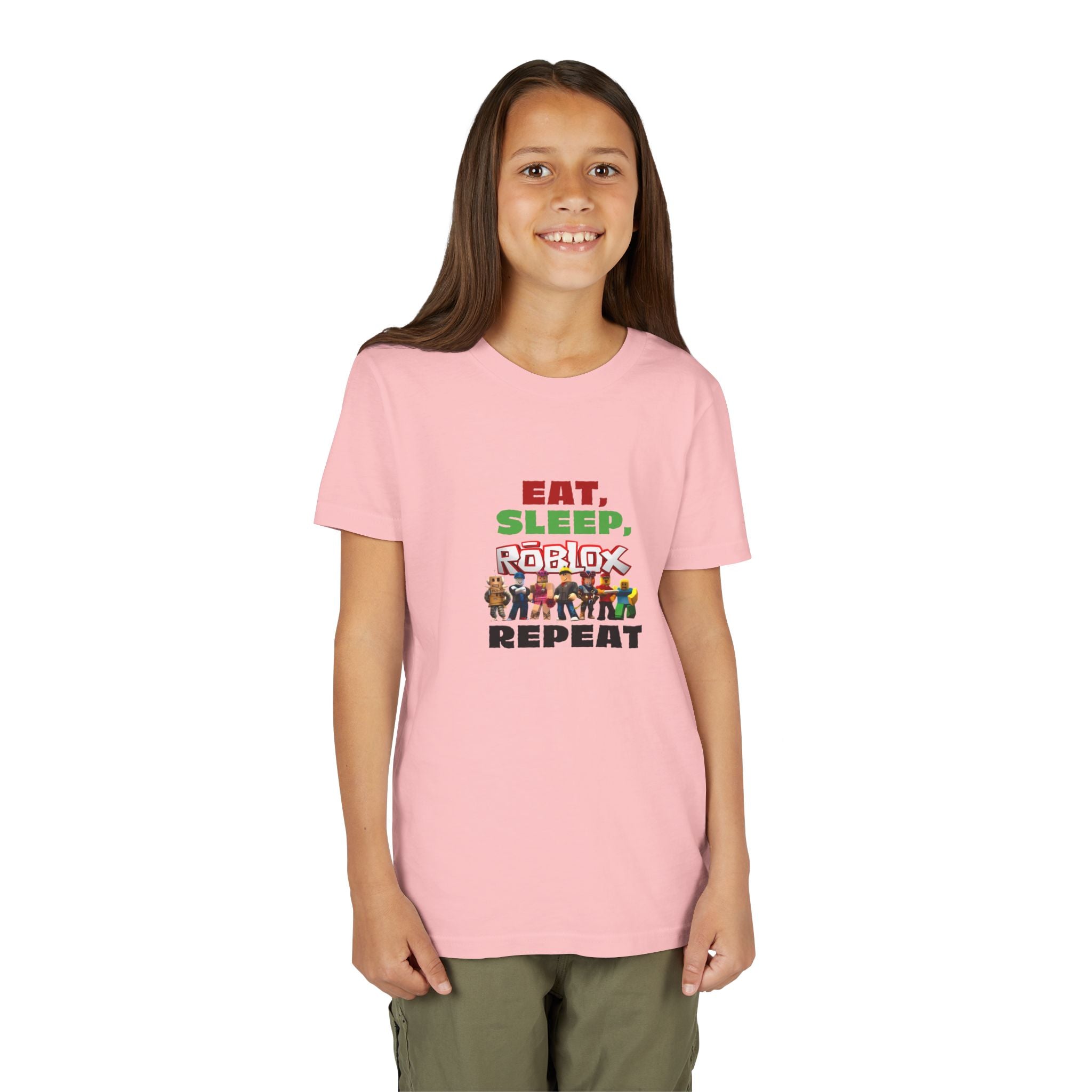 Eat Sleep Roblox Repeat Youth Tee | Kids Gaming Shirt