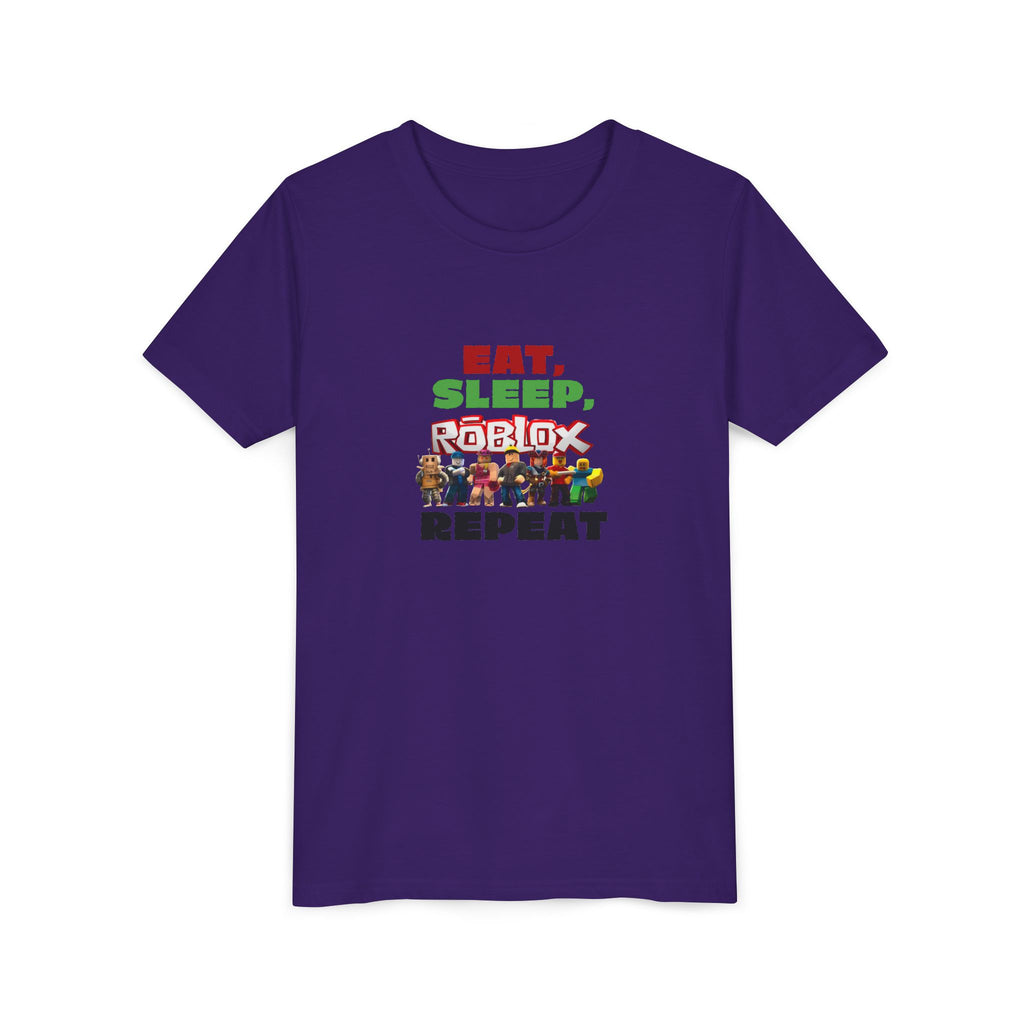 Eat Sleep Roblox Repeat Youth Tee | Kids Gaming Shirt