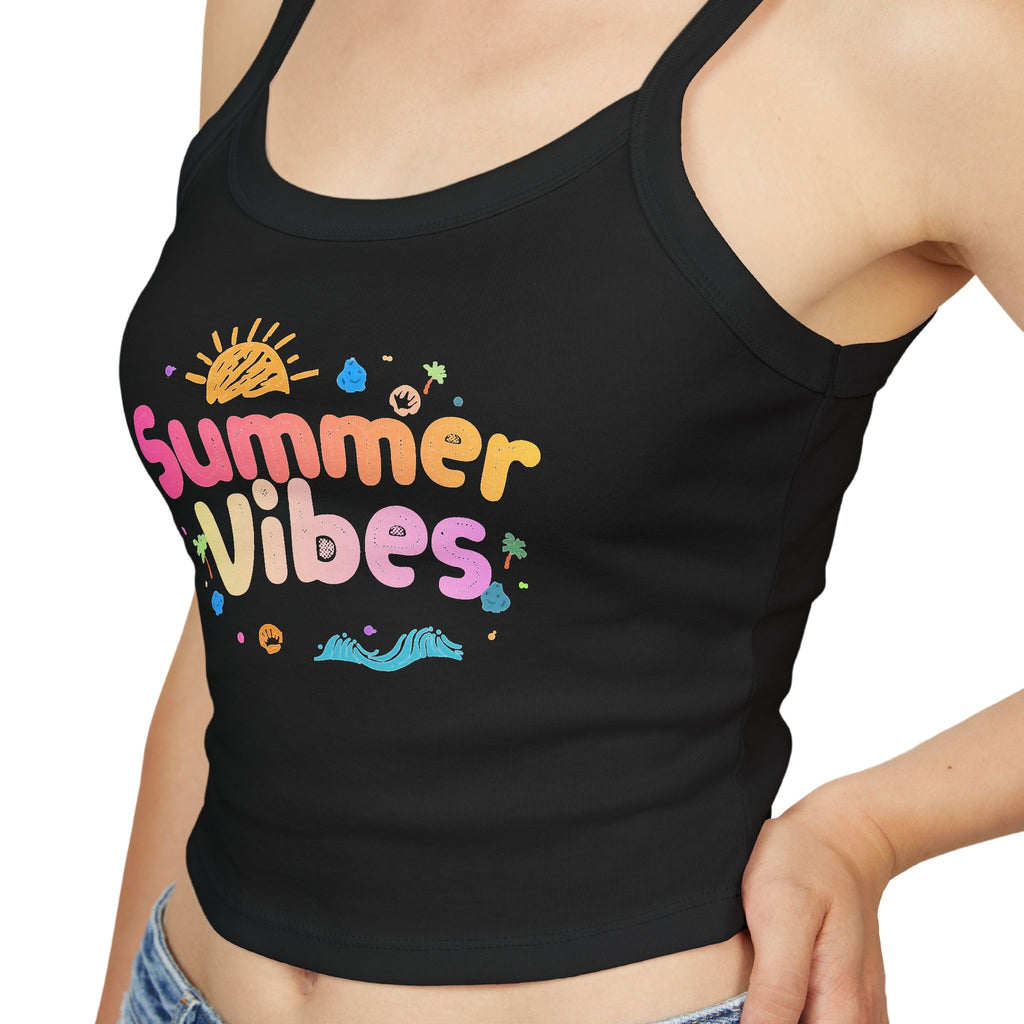 Summer Vibes graphic tank top | Spaghetti strap crop
