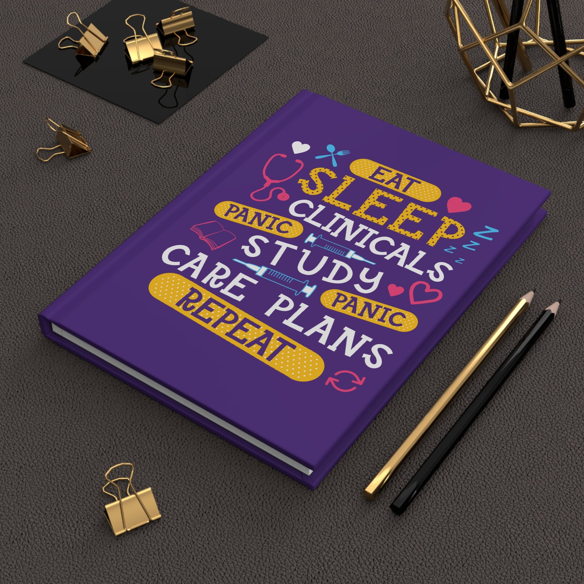 Nursing Student Hardcover Journal — Study Care Plans & Clinicals Notebook (Nurse/Medical Student Gift)