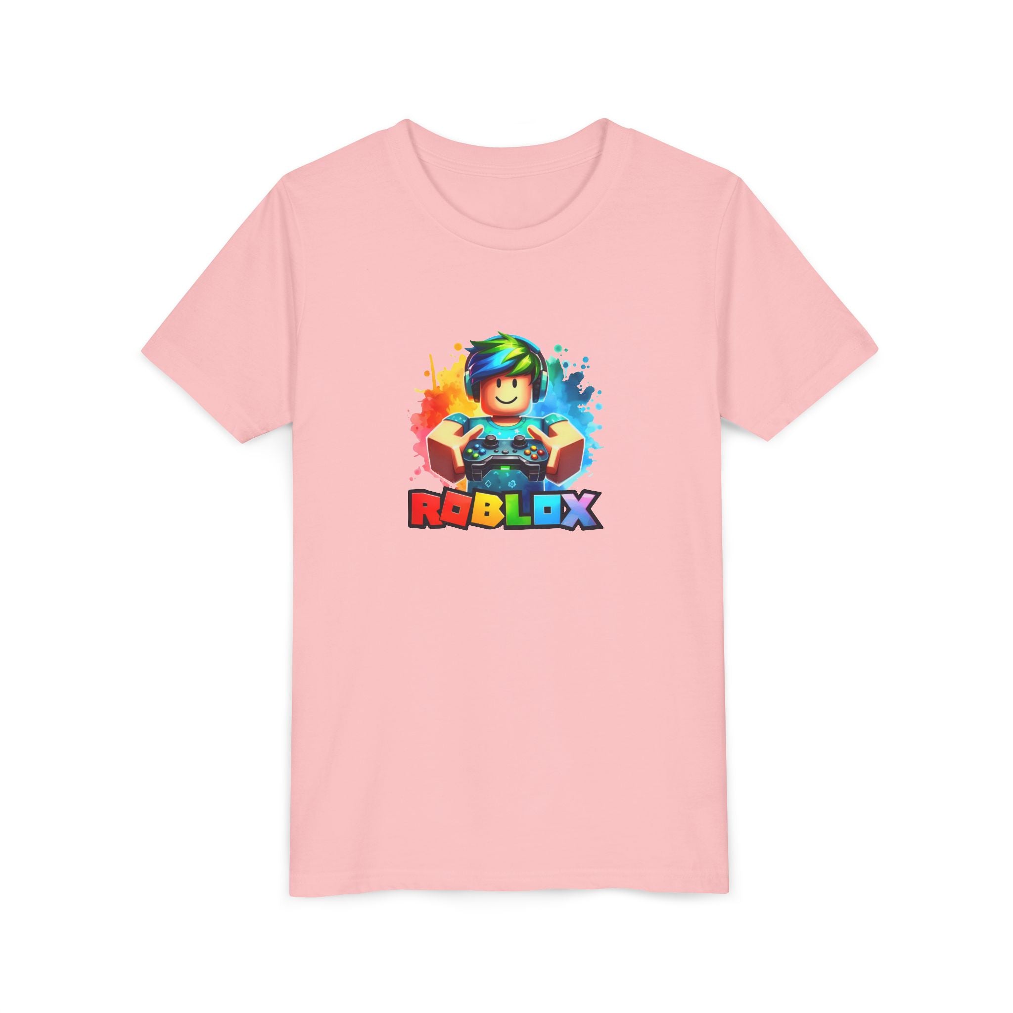 Rainbow Roblox Character Youth Tee | Gaming Logo Kids Shirt