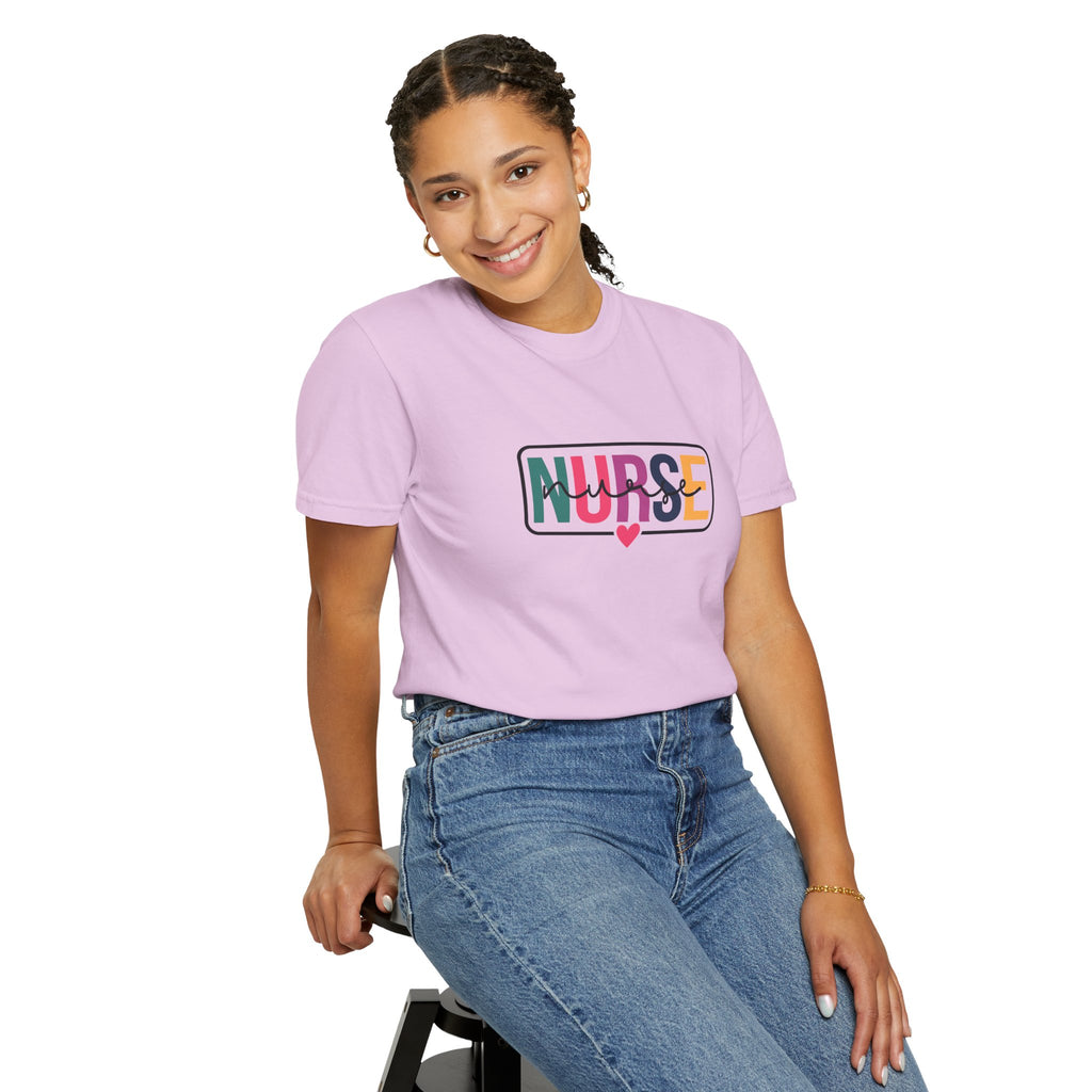 Nurse Graphic T-Shirt — "NURSE" Front + Care • Inspire • Heal Back