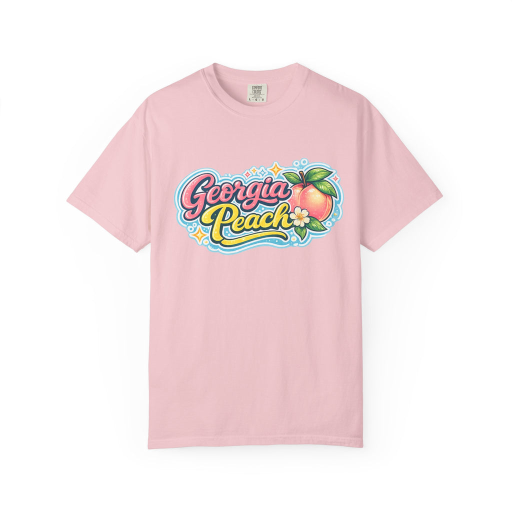 Georgia Peach Retro Illustration T-shirt | Vintage Peach Graphic