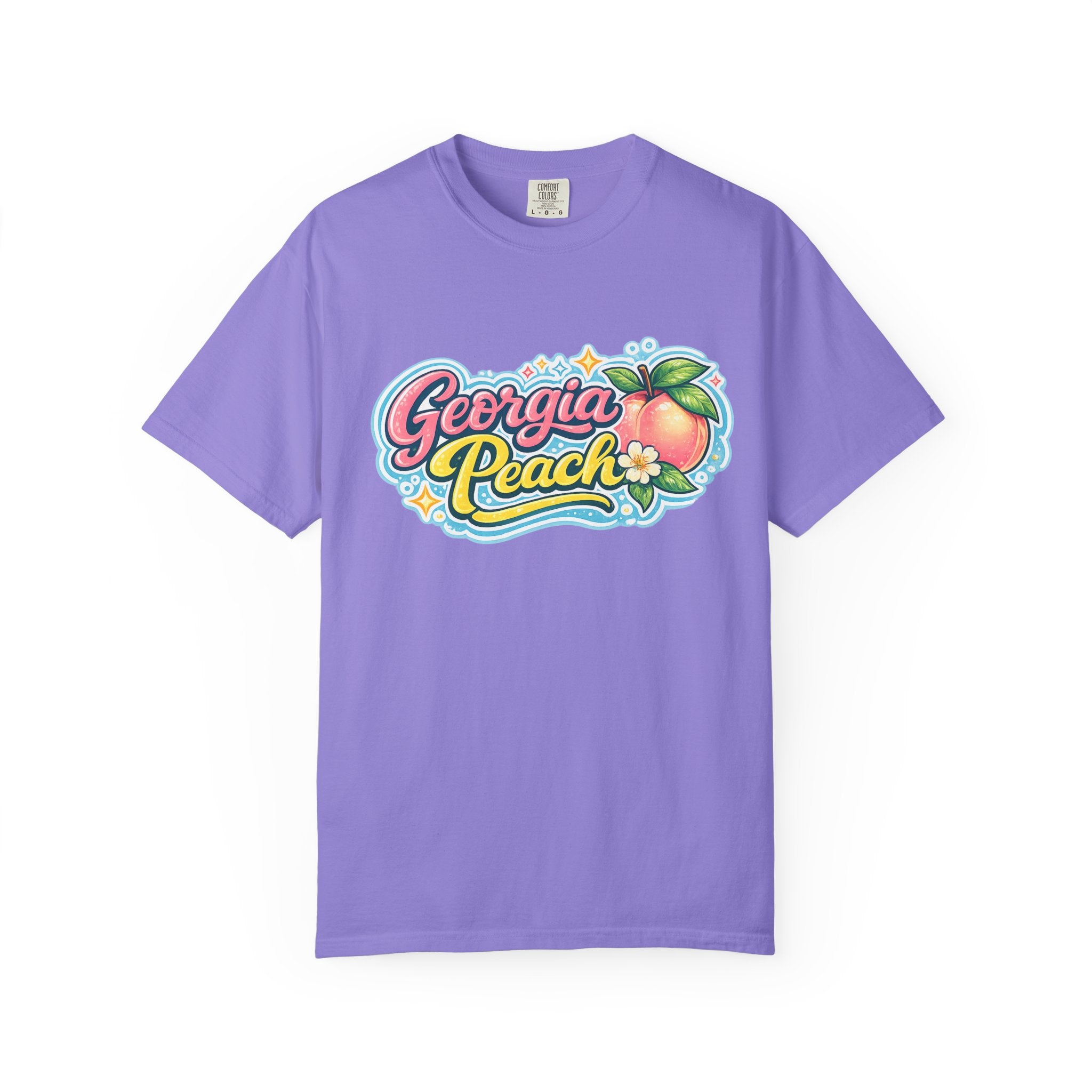 Georgia Peach Retro Illustration T-shirt | Vintage Peach Graphic