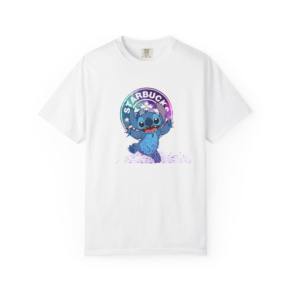 Stitch Coffee Logo Tee — Cute 'Starbucks' Inspired Cartoon T-Shirt