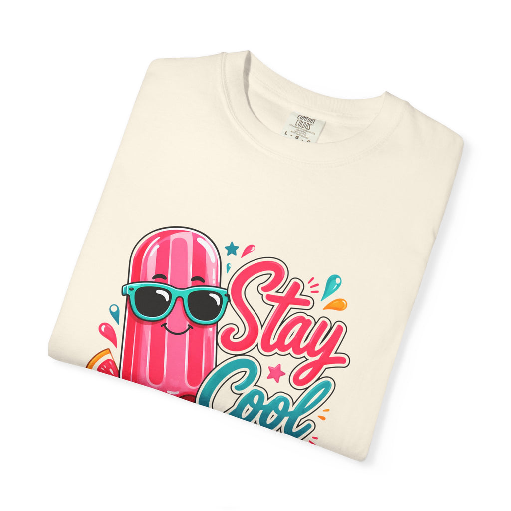 Stay Cool Popsicle graphic T-shirt | Popsicle with sunglasses summer design