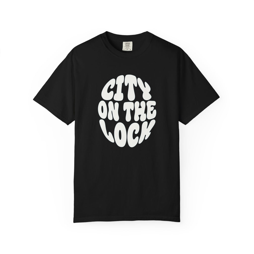 City On The Lock Retro Bubble Letter Graphic T-shirt | Urban Streetwear