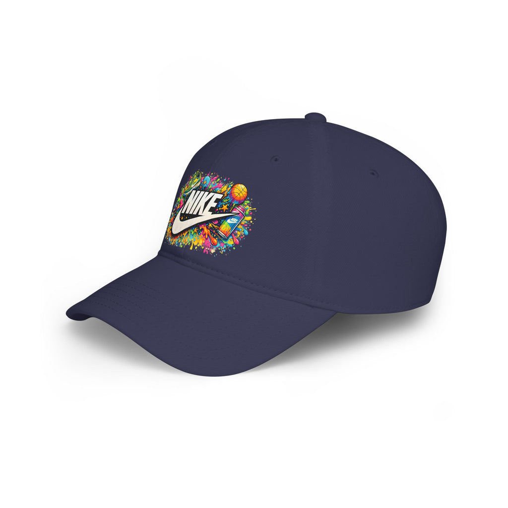 Paint Splatter Low Profile Baseball Cap — Colorful Nike Logo Splash