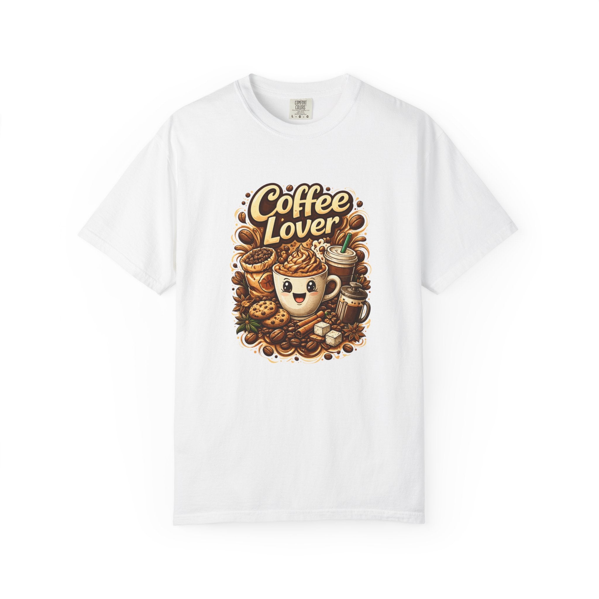 Coffee Lover latte art Coffee Lover T-shirt | Cute coffee cup illustration, beans