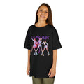 HUNTRIX Anime Girl Trio Retro Futuristic Dance Kids Tee | Neon Cyber Pop