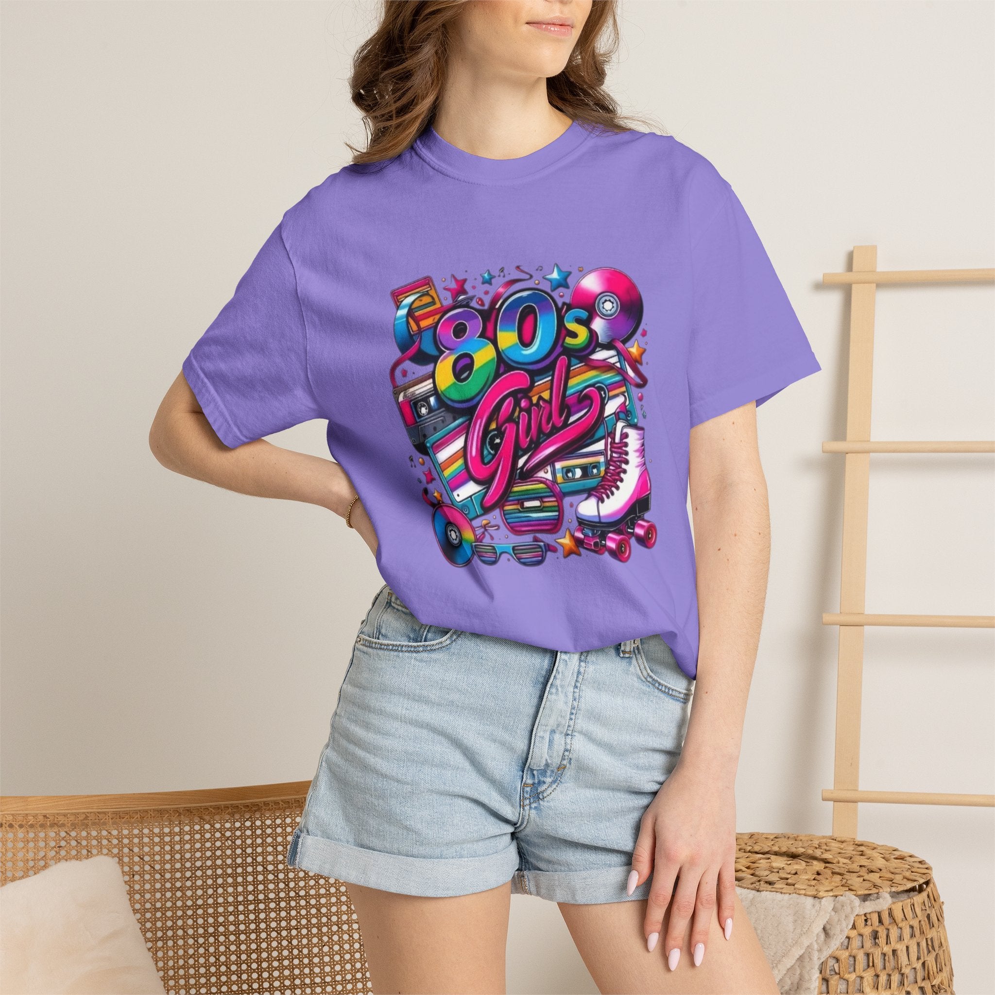 80s Girl Retro Neon Cassette Skate T-Shirt