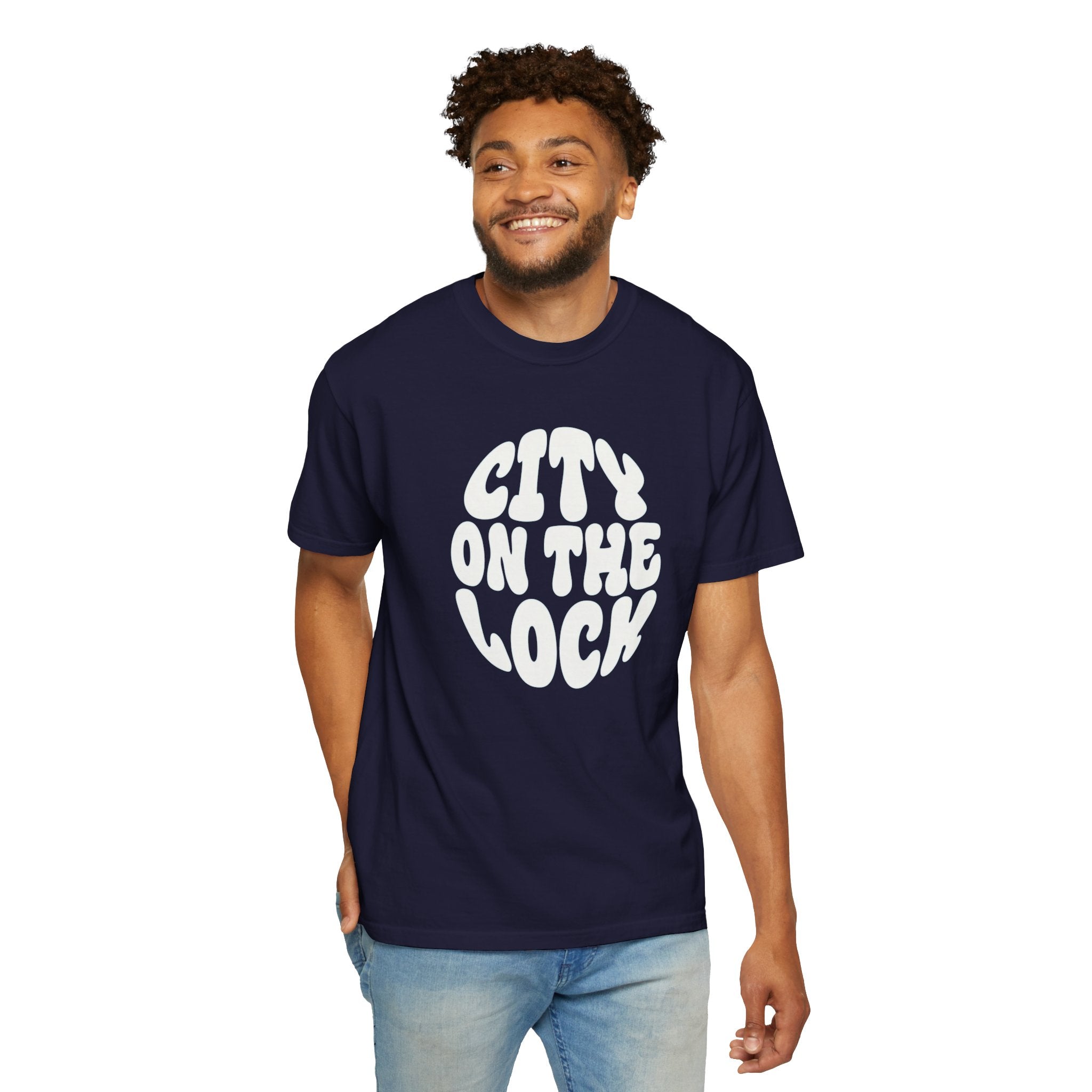 City On The Lock Retro Bubble Letter Graphic T-shirt | Urban Streetwear