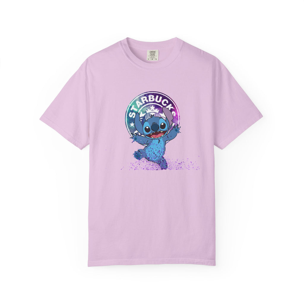 Stitch Coffee Logo Tee — Cute 'Starbucks' Inspired Cartoon T-Shirt