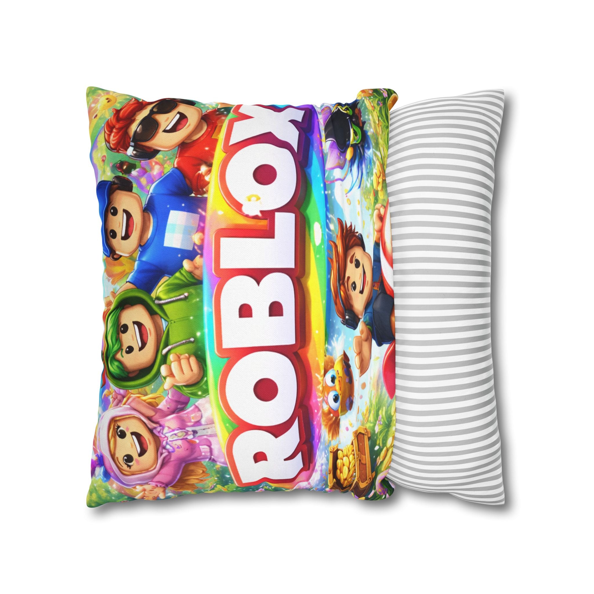 Roblox Characters Square Pillowcase | Gaming Decorative Throw Pillow Cover