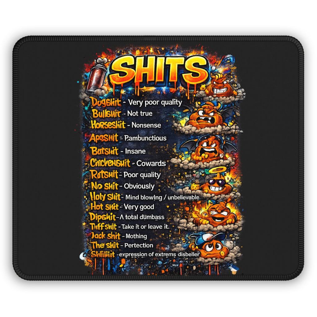 Shits Definition Chart Gaming Mouse Pad | Funny Profanity Typography