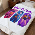 Kawaii Vaporwave Anime Girl Trio Velveteen Plush Blanket | HUNTRX