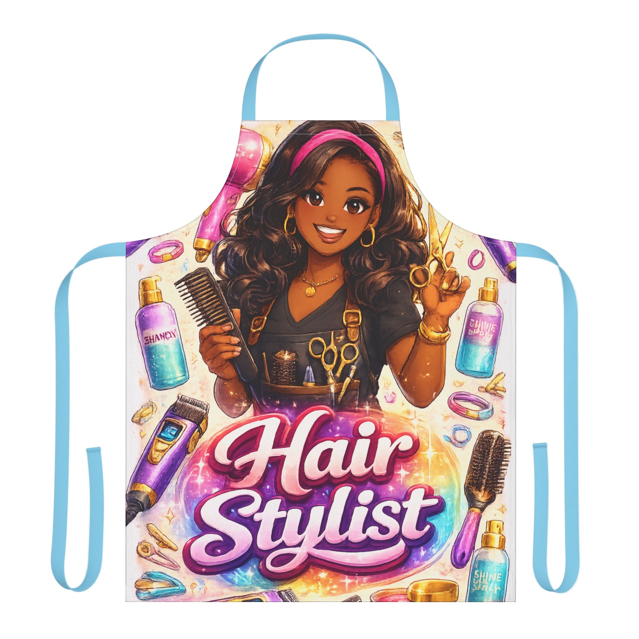 Colorful Beauty Tools Illustration Apron | Hair Stylist Tools
