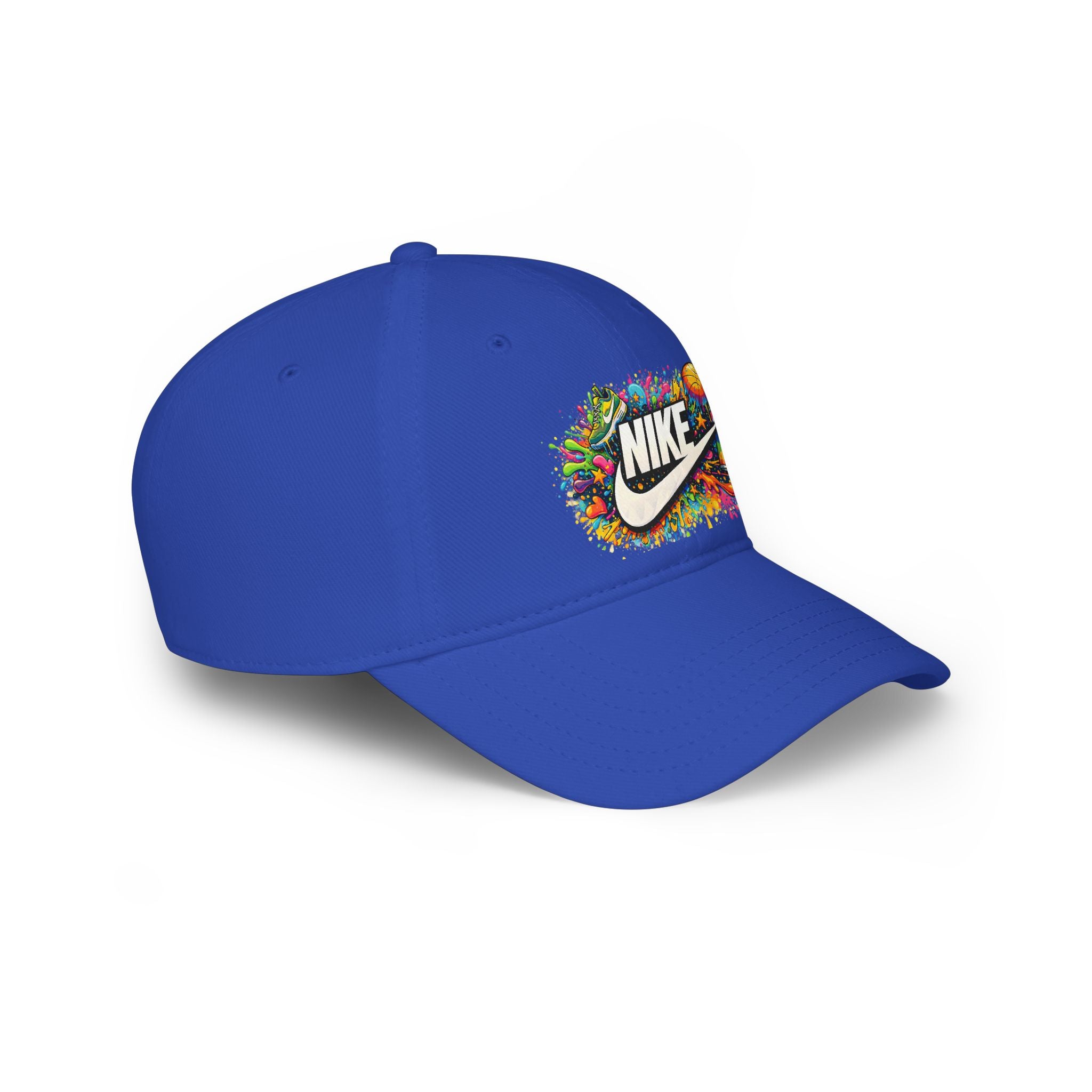 Paint Splatter Low Profile Baseball Cap — Colorful Nike Logo Splash