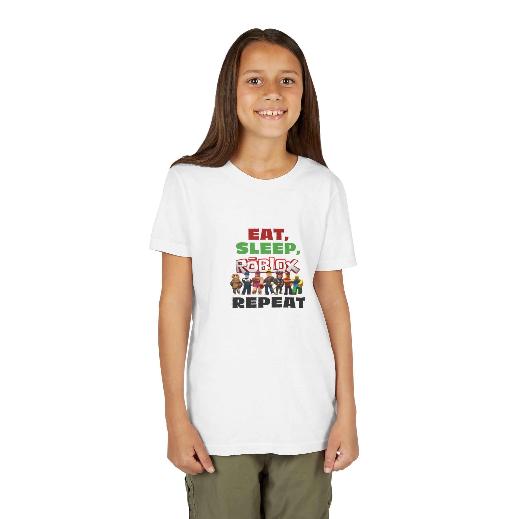 Eat Sleep Roblox Repeat Youth Tee | Kids Gaming Shirt