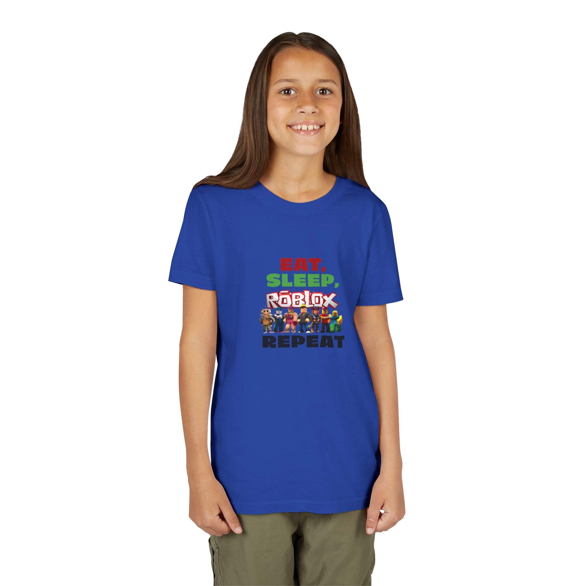 Eat Sleep Roblox Repeat Youth Tee | Kids Gaming Shirt
