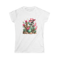 Pink Cowgirl Cactus Floral Leopard Print Tee | Desert Illustration