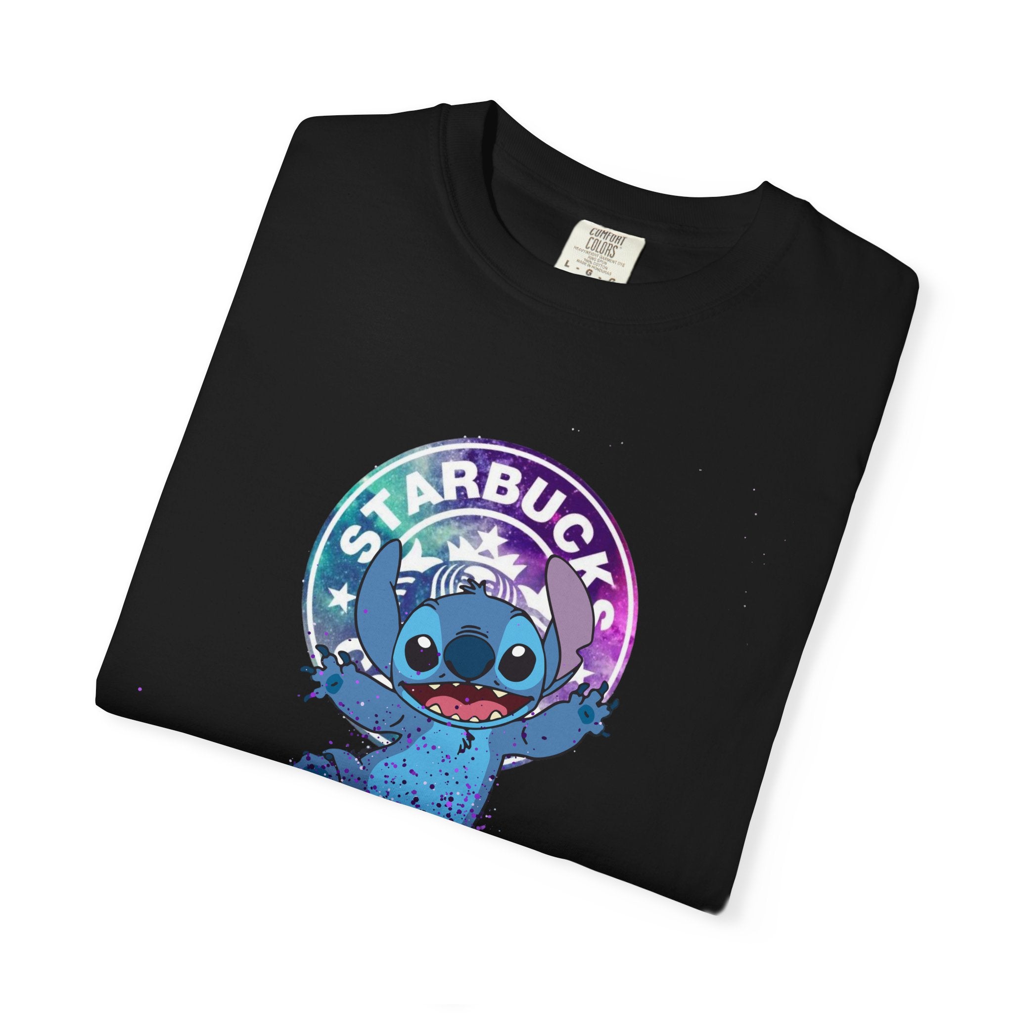 Stitch Coffee Logo Tee — Cute 'Starbucks' Inspired Cartoon T-Shirt