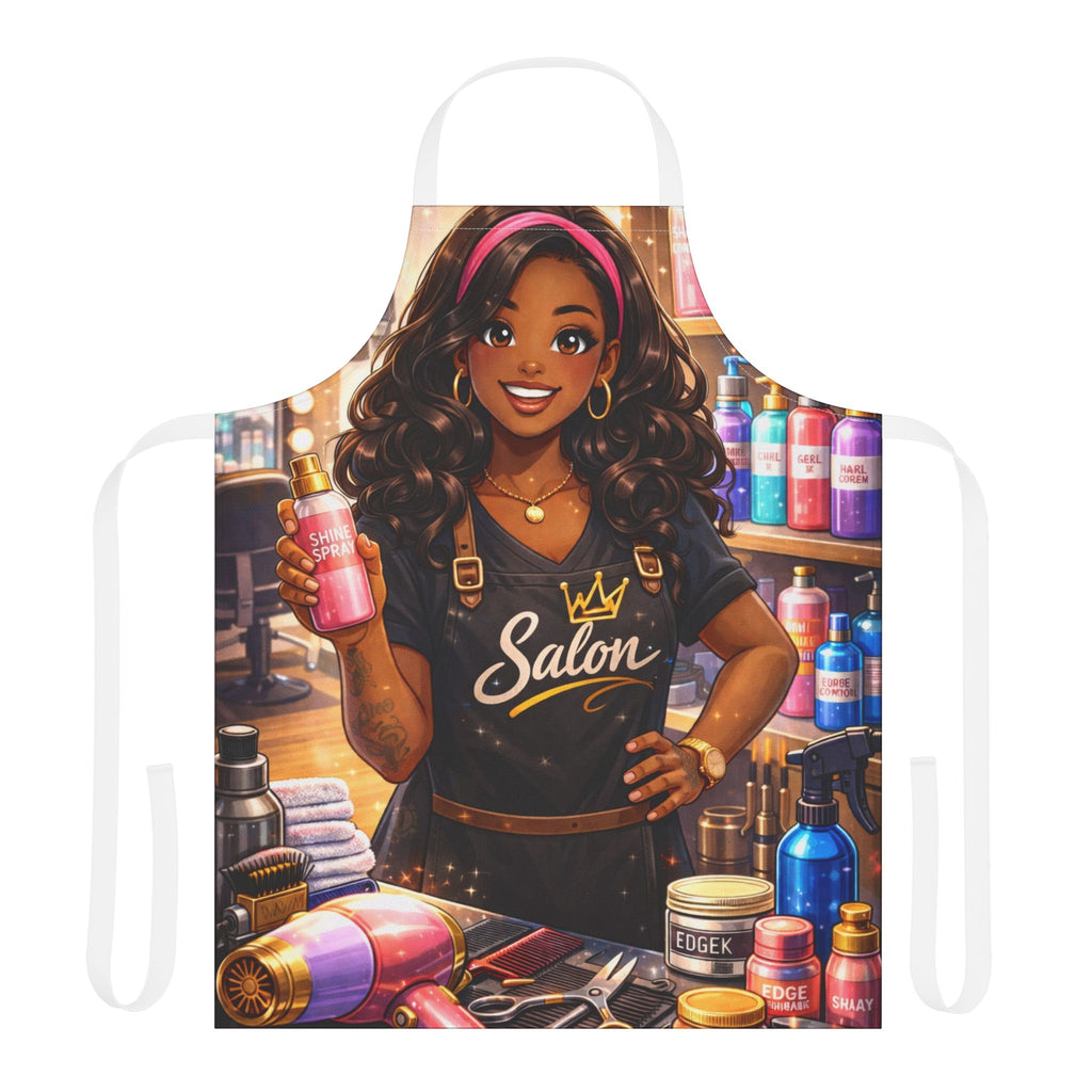 Salon Girl Illustration Apron | Hairdresser Salon Art Apron