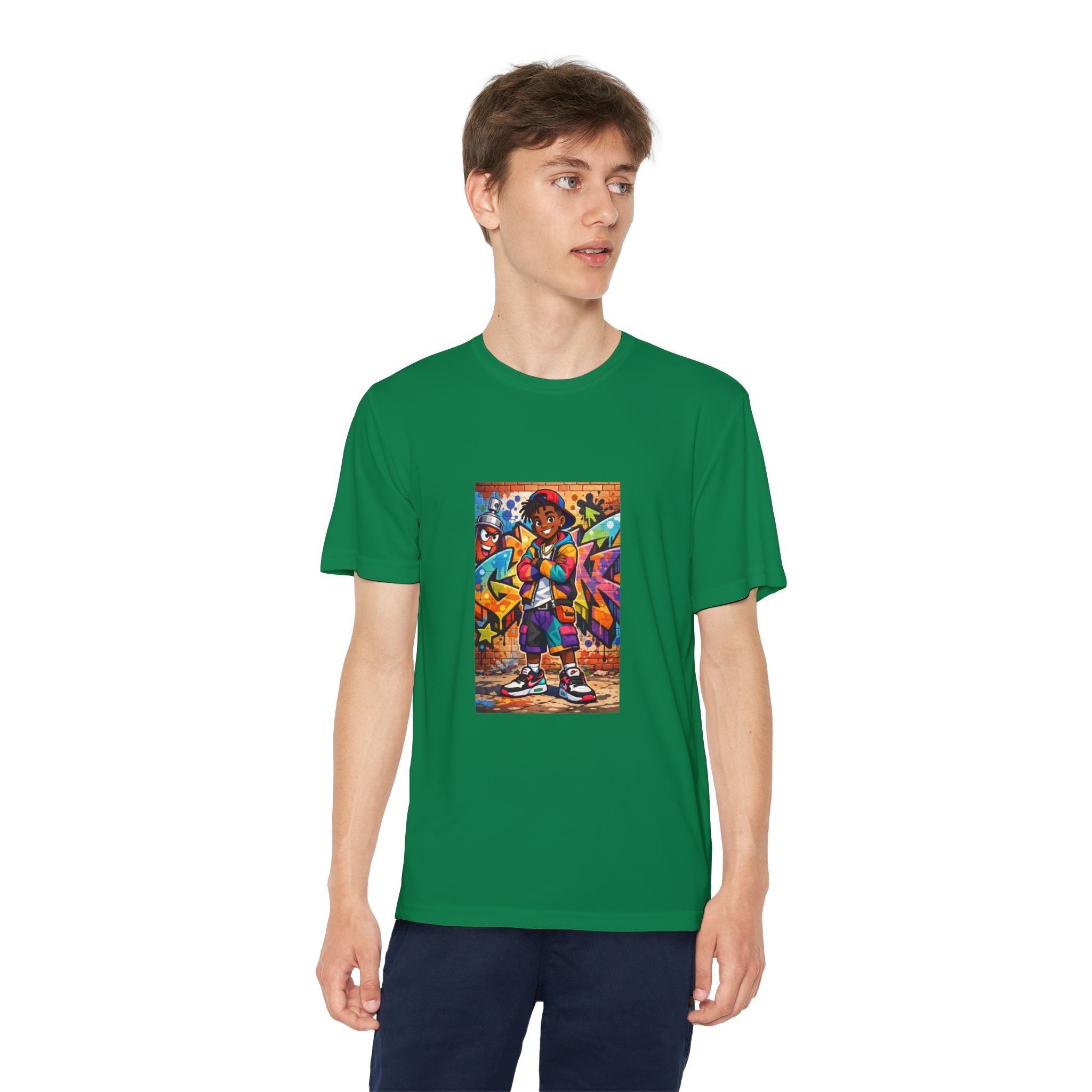 Colorful Hip Hop Kid Illustration Tee | Youth Competitor Shirt