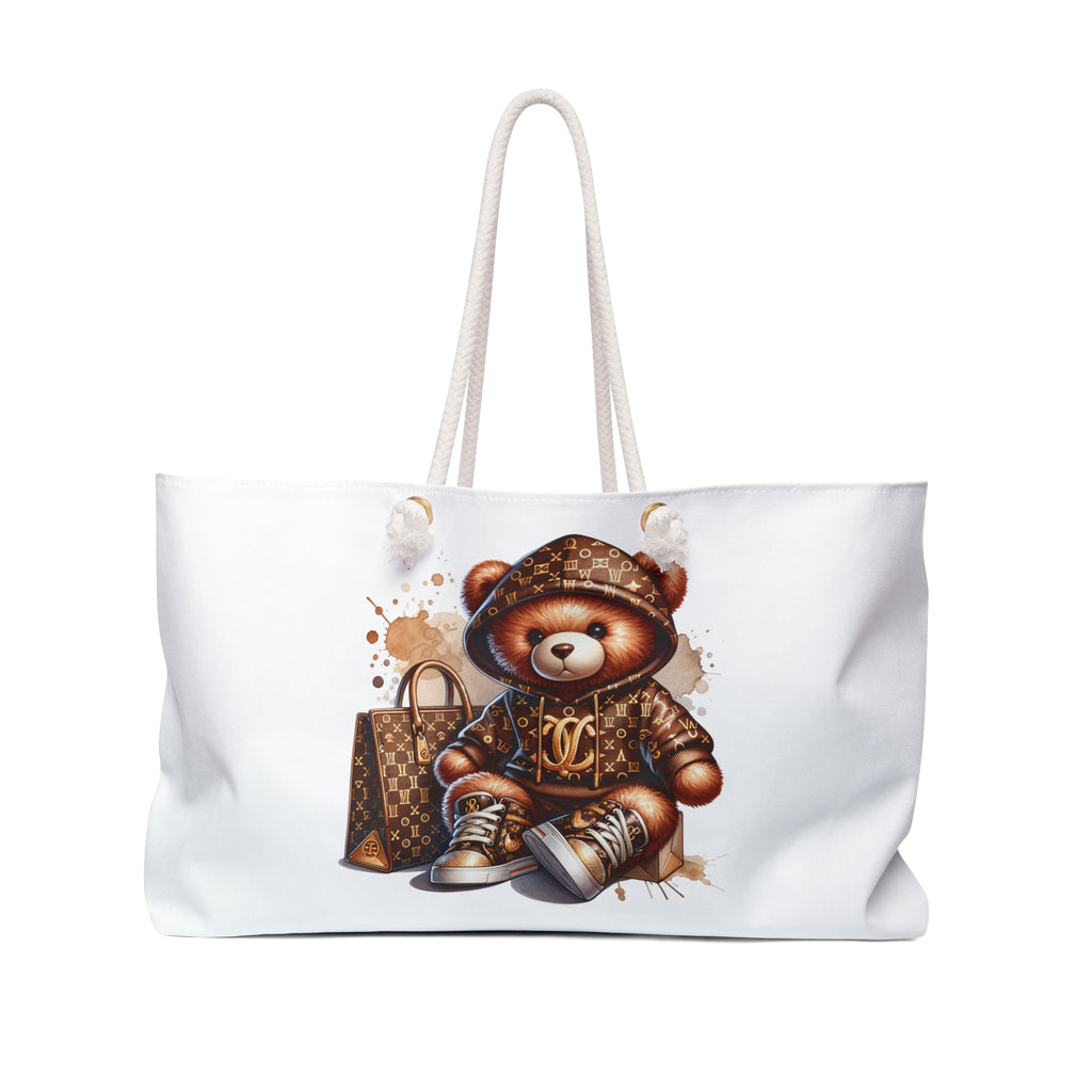 Luxury Teddy Bear Hoodie Print Weekender Bag | Designer Monogram Tote