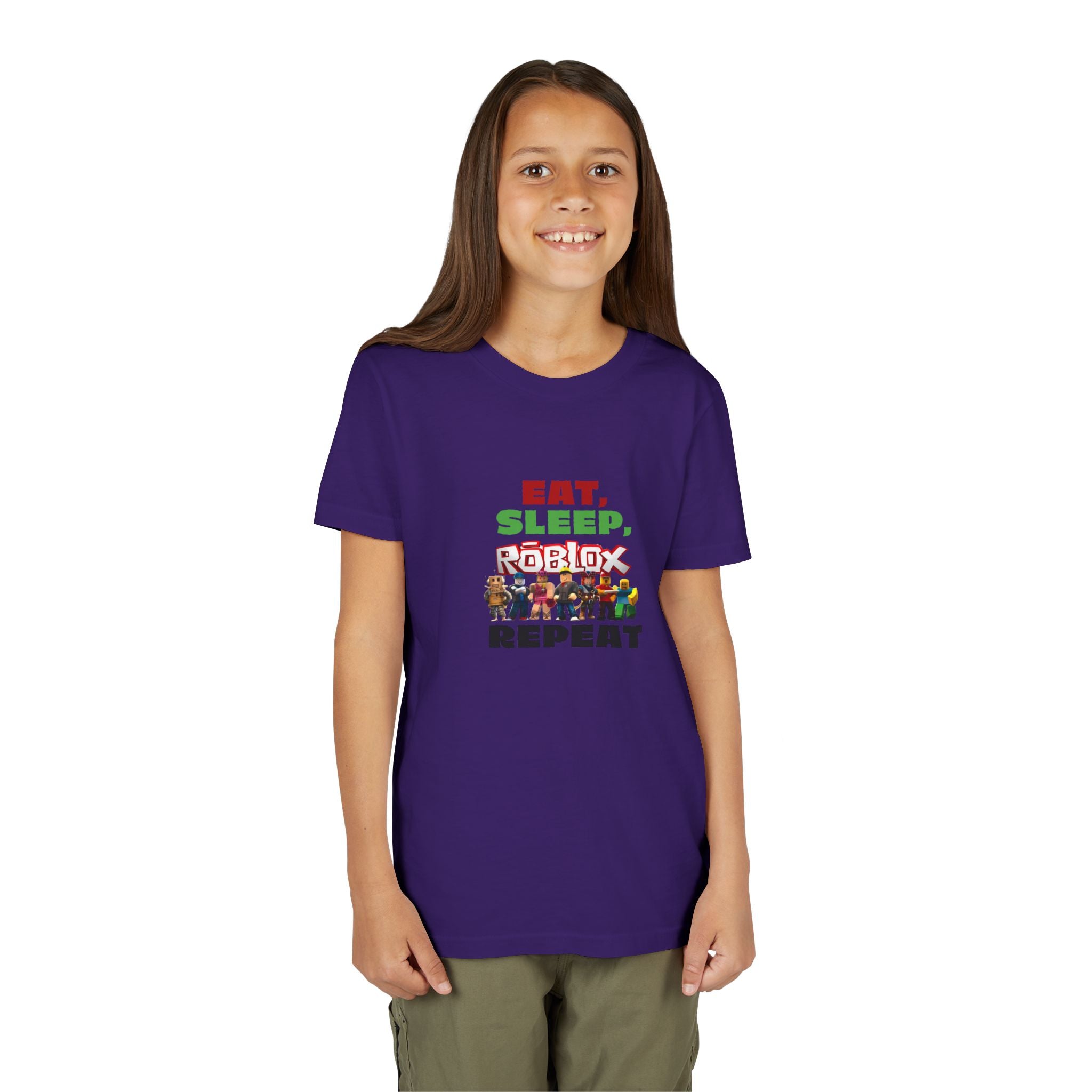 Eat Sleep Roblox Repeat Youth Tee | Kids Gaming Shirt