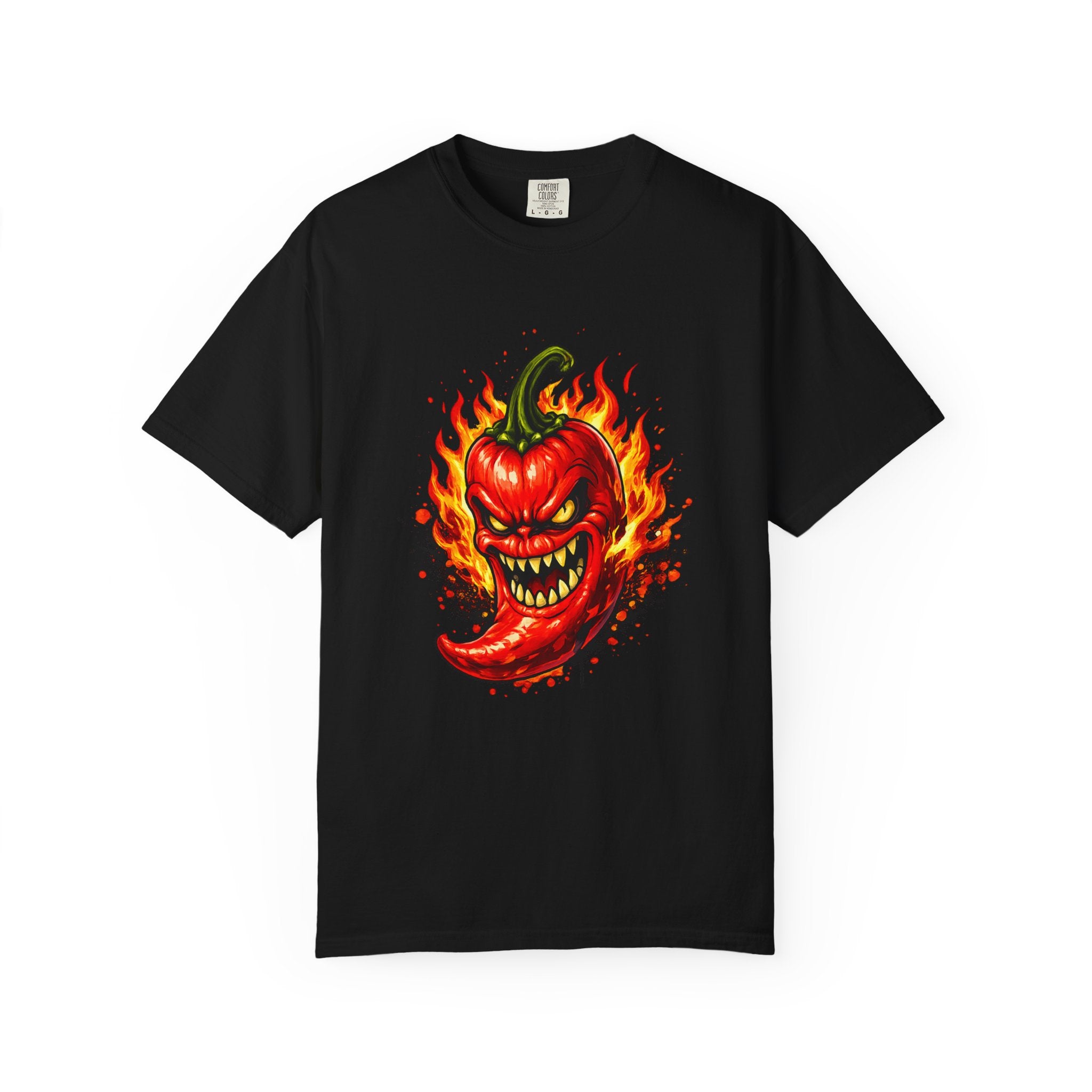 Grinning Chili Pepper Spicy Hot Pepper Graphic T-shirt | Fiery Pepper Design