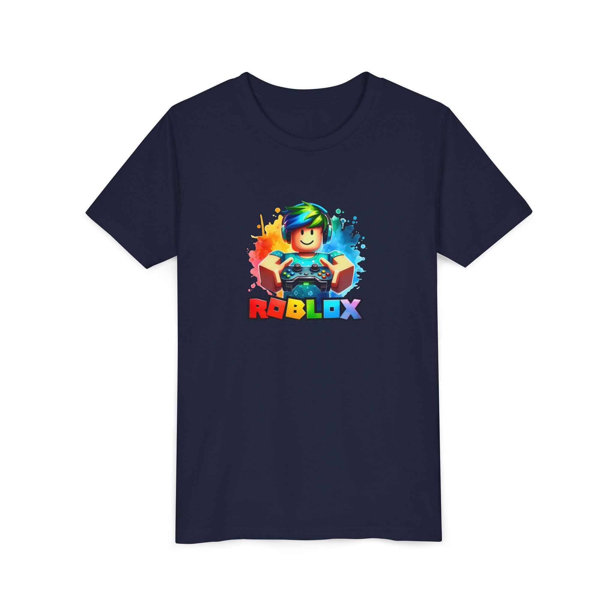 Rainbow Roblox Character Youth Tee | Gaming Logo Kids Shirt