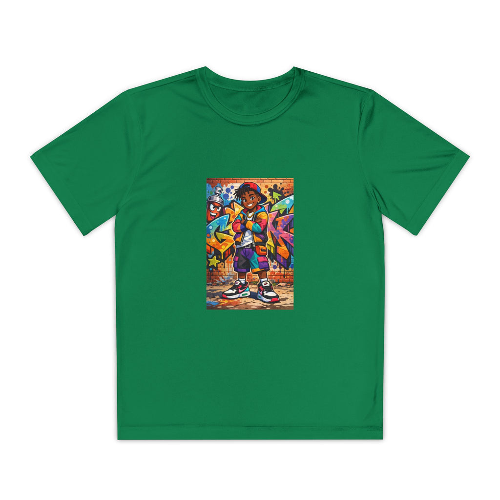 Colorful Hip Hop Kid Illustration Tee | Youth Competitor Shirt